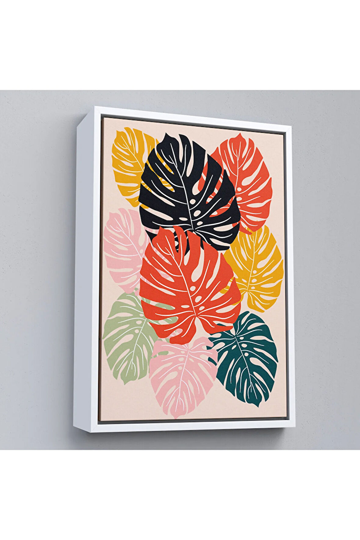 Ahşap Çerçeveli Tropikal Yapraklar Tablosu-7663