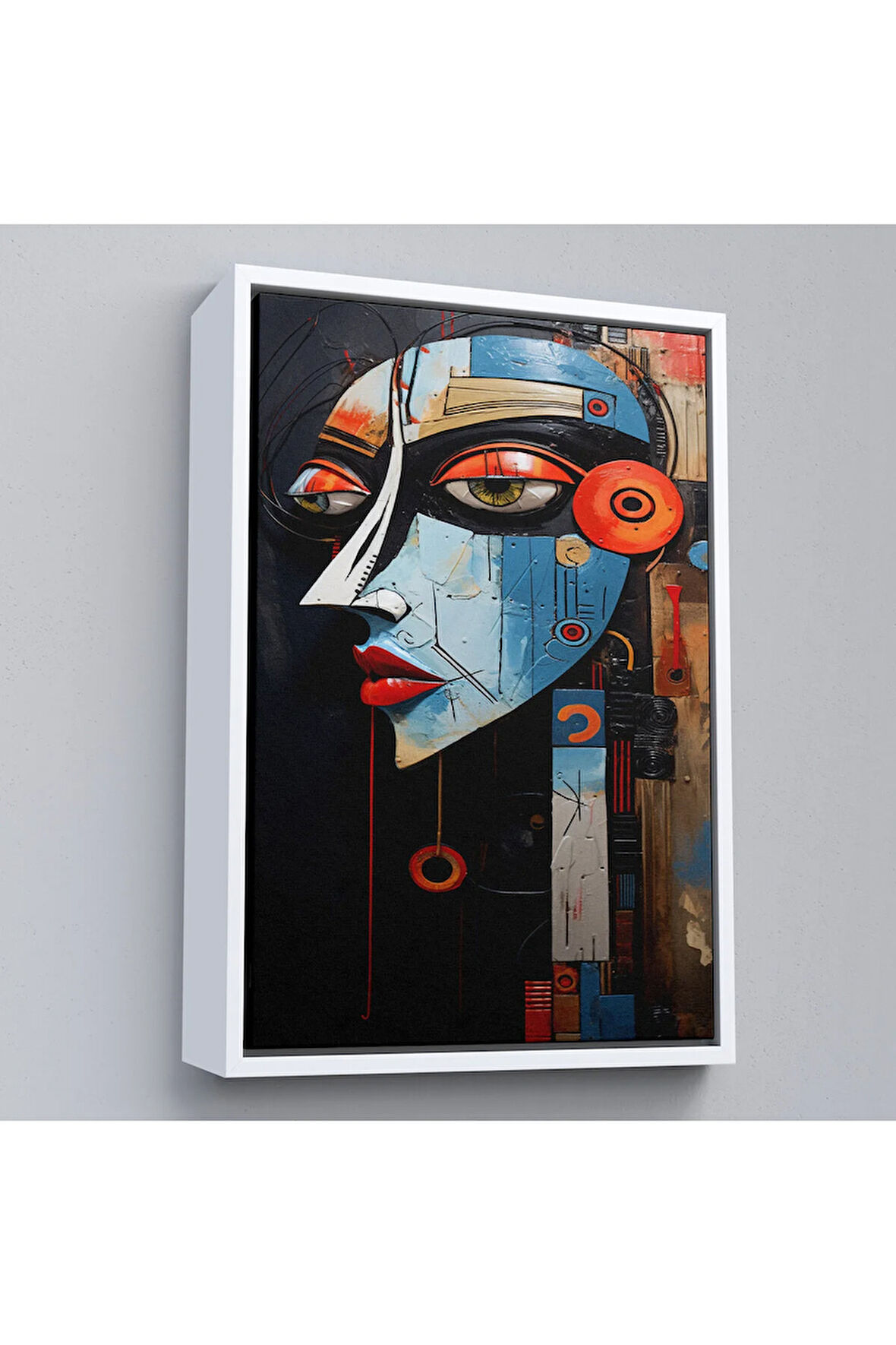 Ahşap Çerçeveli Rustik Soyut Kadın Tablosu-7676