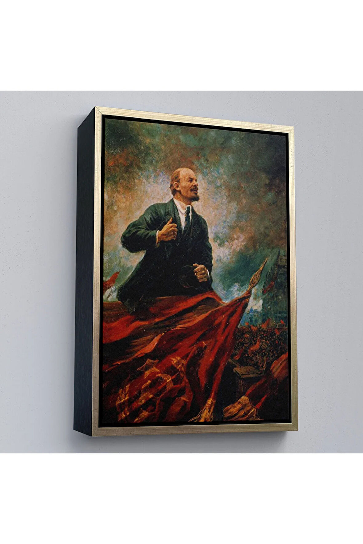 Ahşap Çerçeveli Sovyet Lideri Vladimir Lenin Tablo-7677