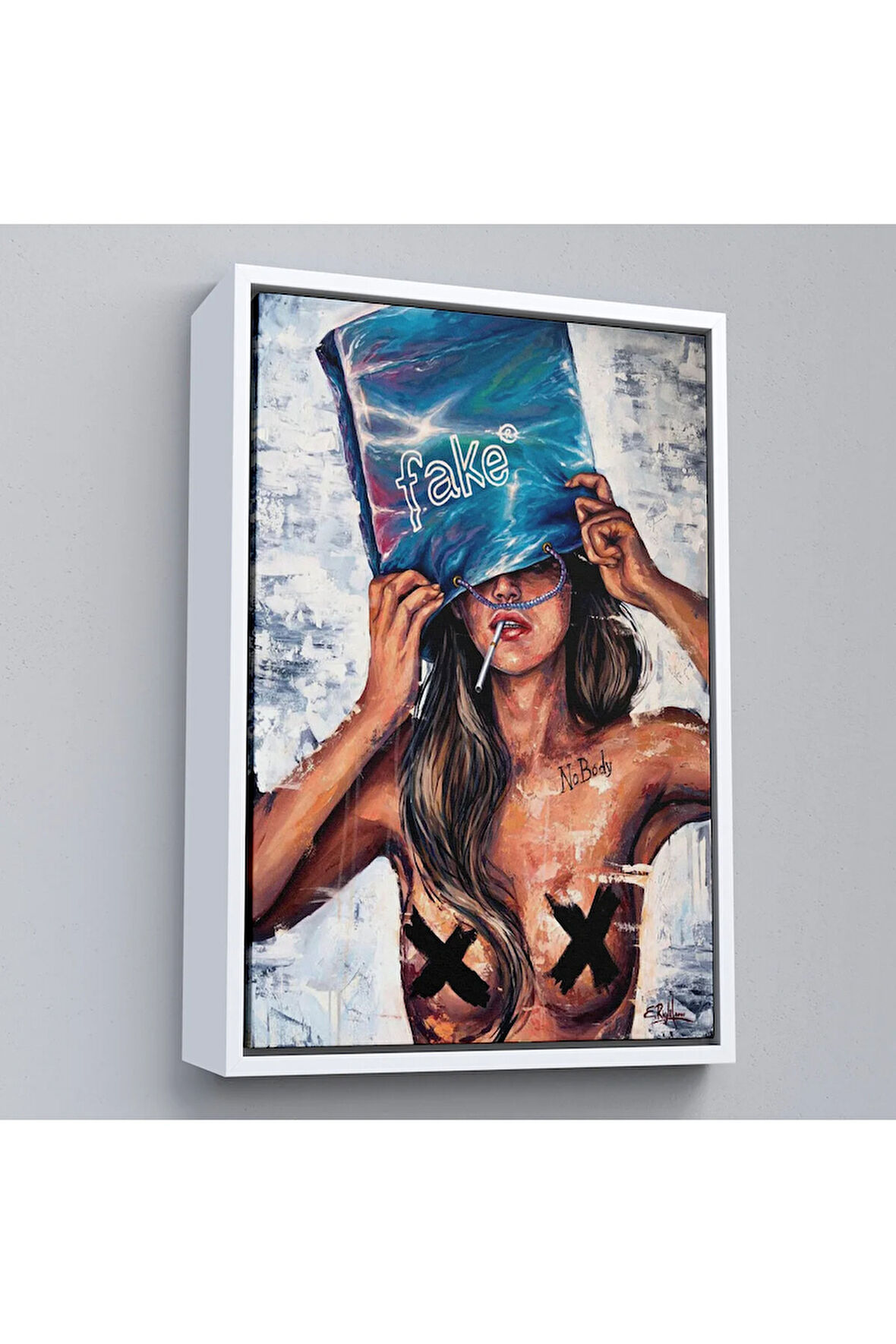 Ahşap Çerçeveli No Body Fake Feminist Tablo-7685