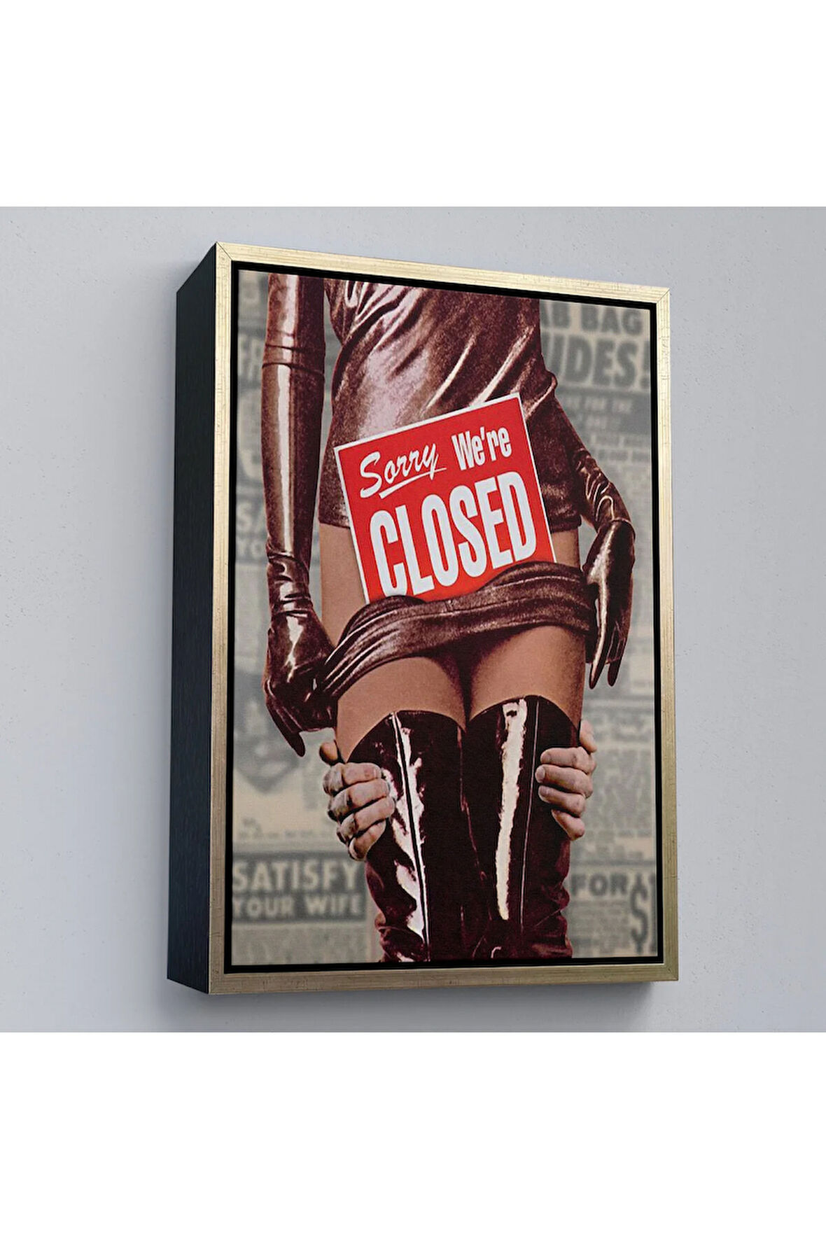 Ahşap Çerçeveli Sorry We'Re Closed Tablo - Üzgünüm Kapalıyız-7705