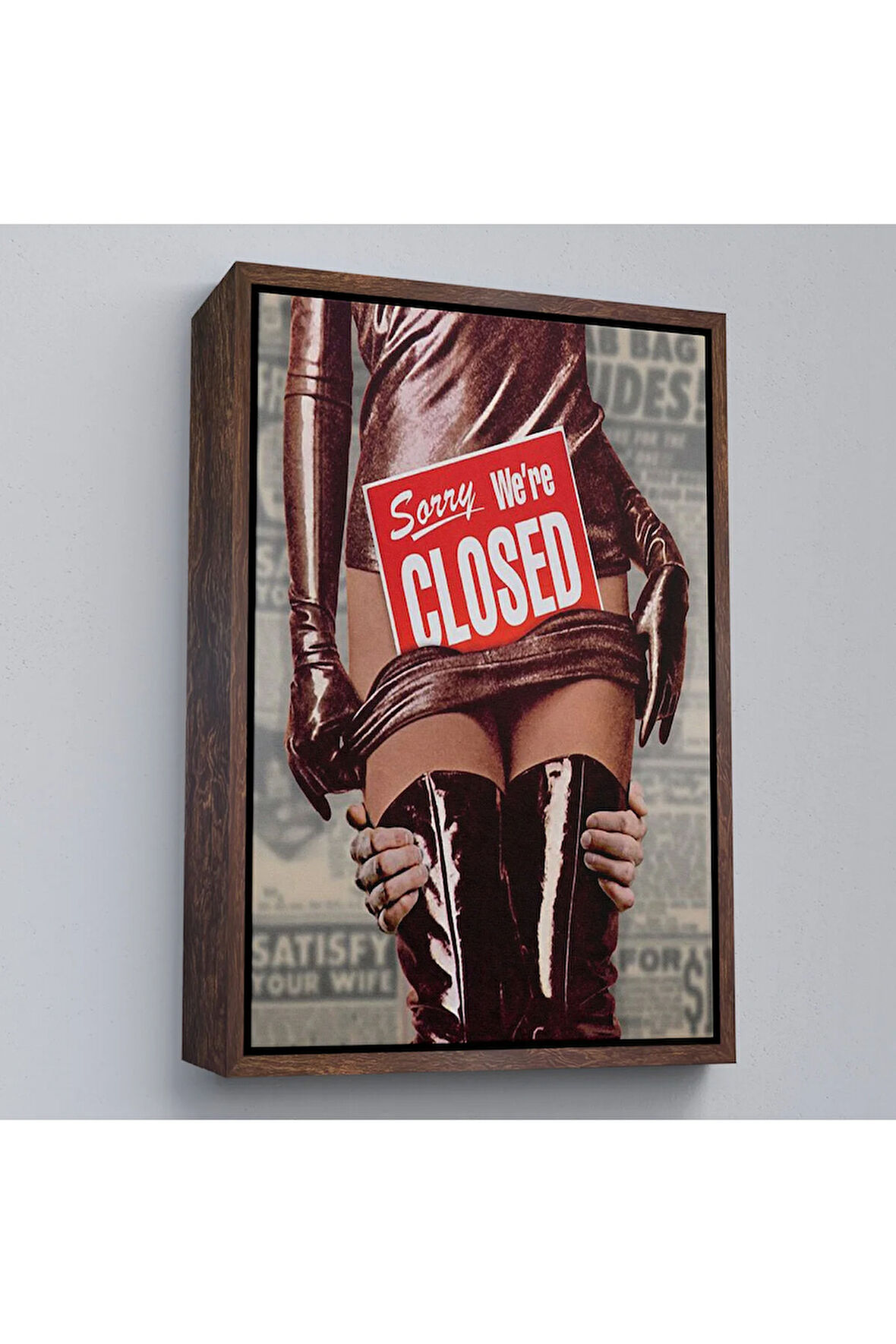 Ahşap Çerçeveli Sorry We'Re Closed Tablo - Üzgünüm Kapalıyız-7705