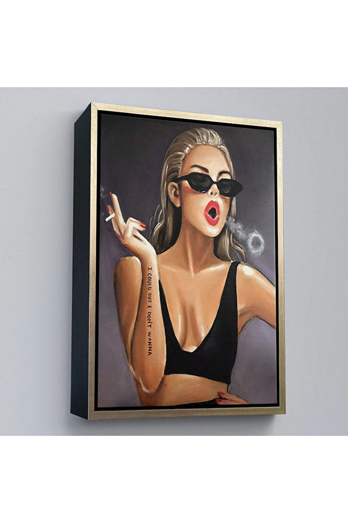 Ahşap Çerçeveli I Could But I Don'T Wanna Tablo - Yapabilirim Ama İstemiyorum-7750