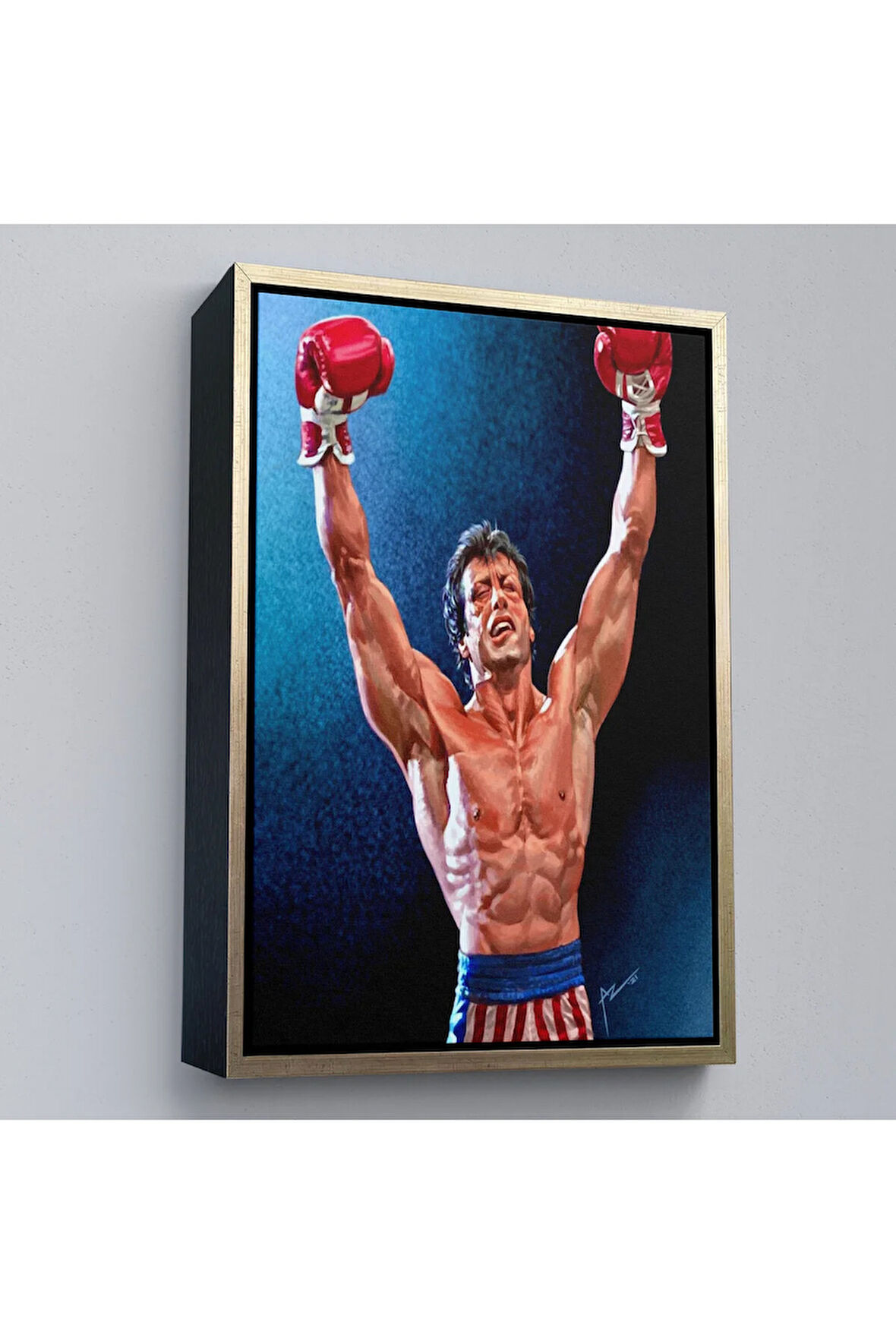 Ahşap Çerçeveli Sylvester Stallone Rocky Tablo-7782