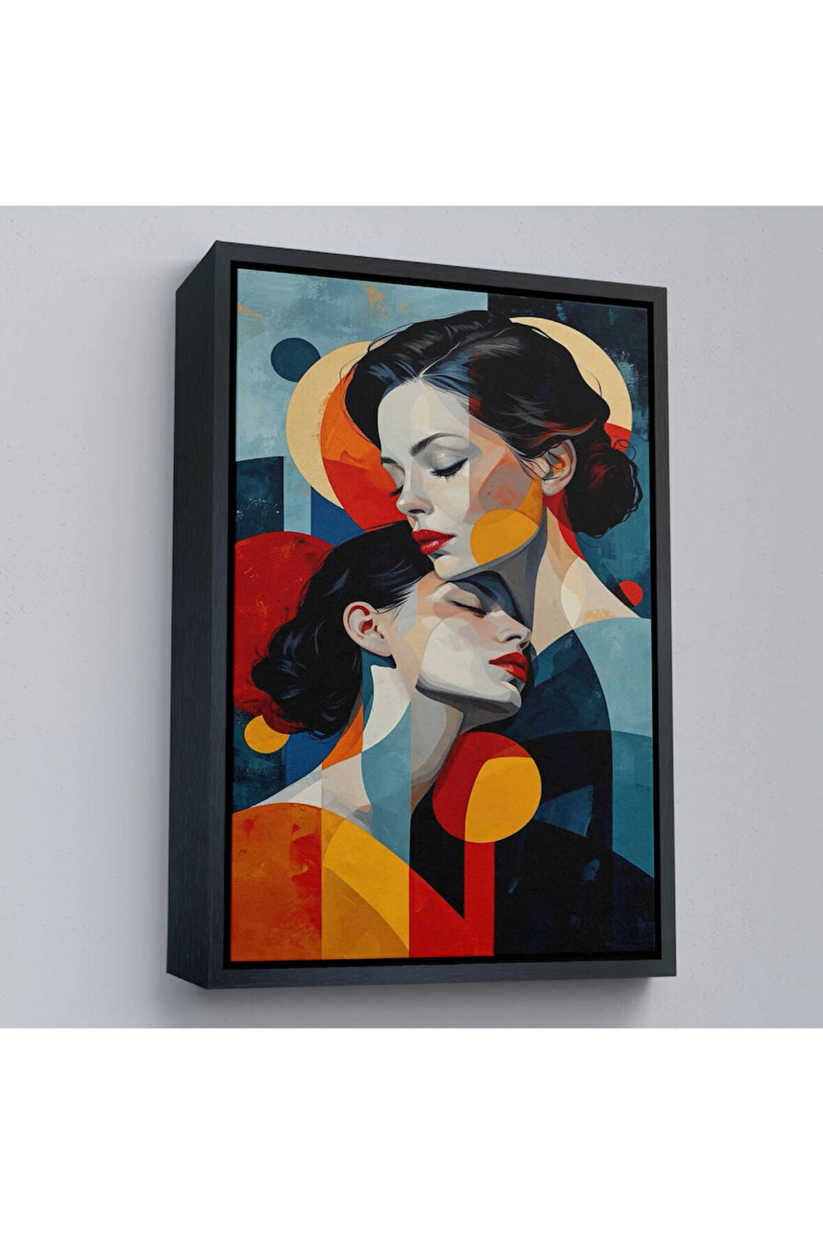 Ahşap Çerçeveli Anne Ve Kızı Tablosu-7791