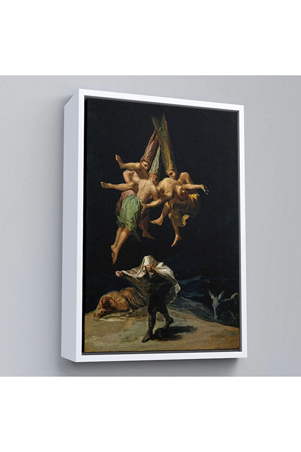 Ahşap Çerçeveli Francisco Goya - Witches Flight Cadıların Uçusu Tablosu-7794