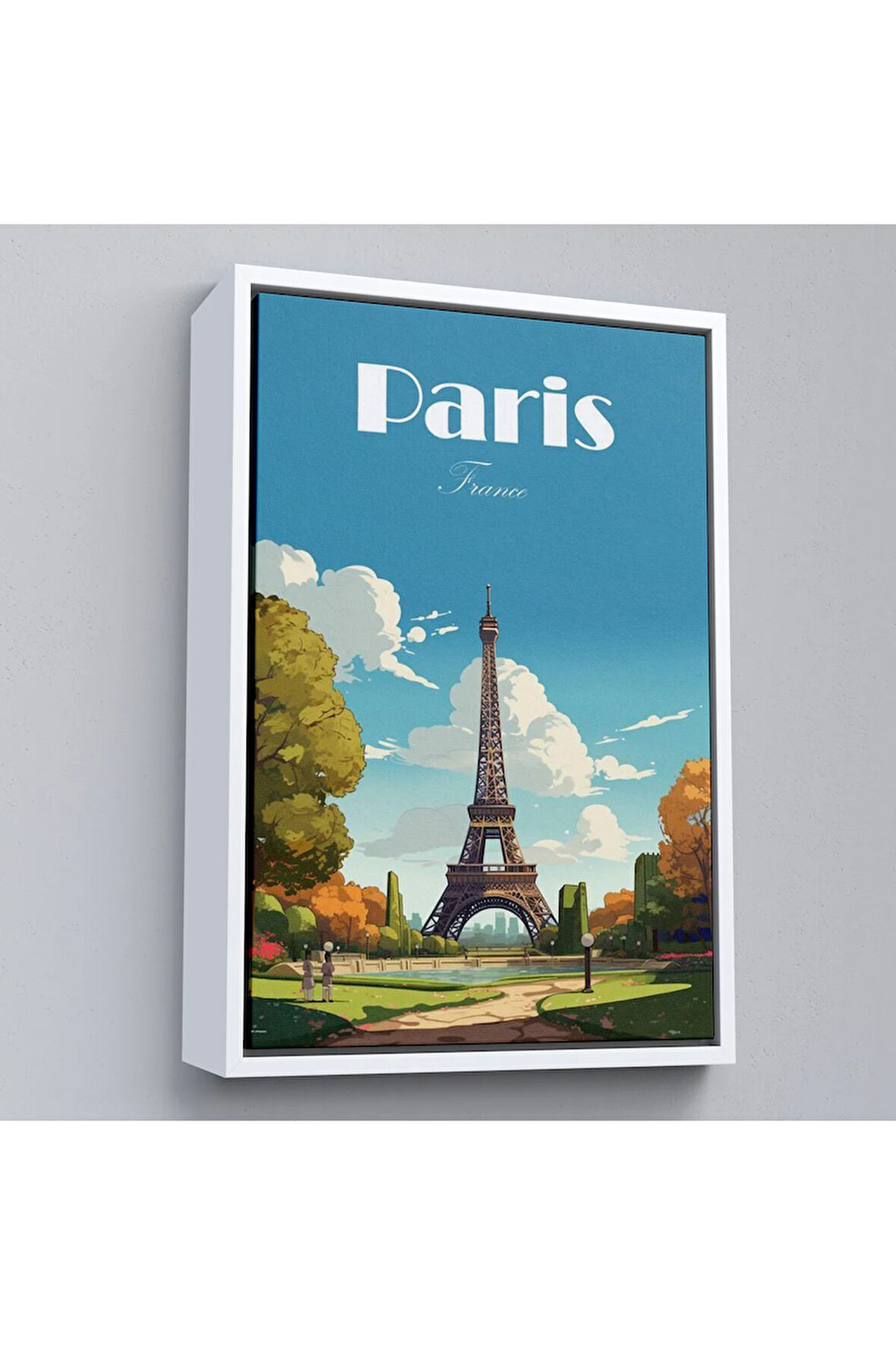 Ahşap Çerçeveli Fransa Paris Eyfel Kulesi Tablosu-7809