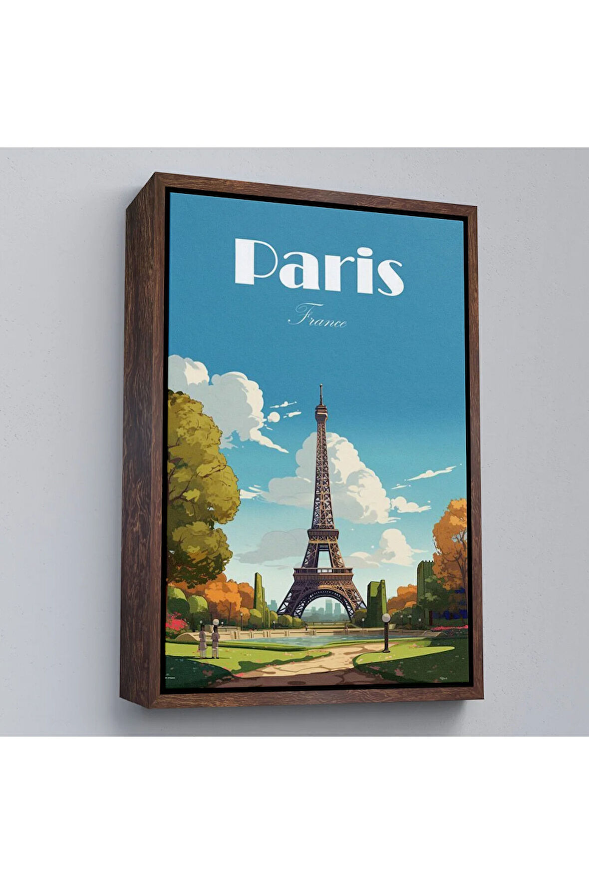 Ahşap Çerçeveli Fransa Paris Eyfel Kulesi Tablosu-7809