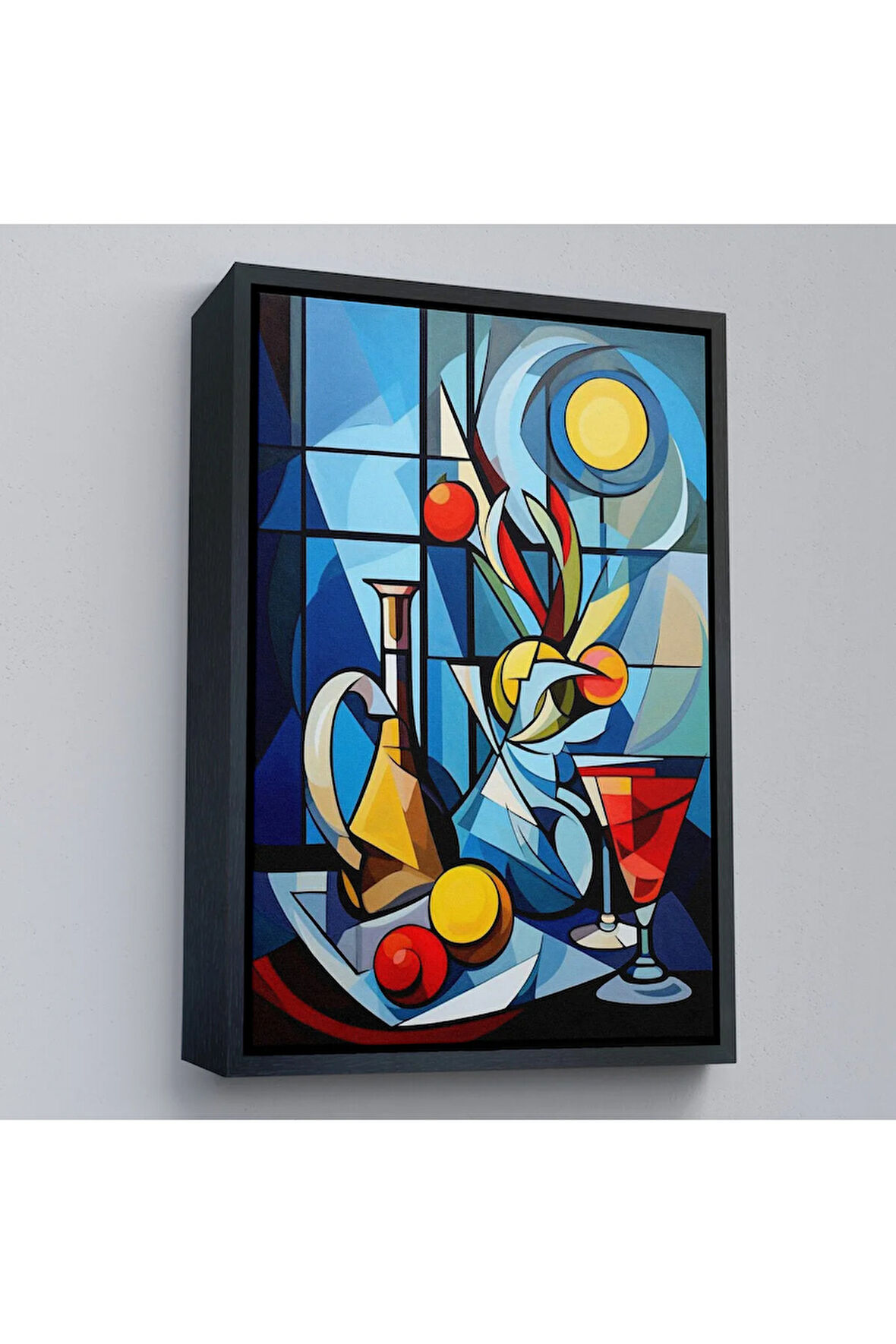 Ahşap Çerçeveli Renkli Soyut Tablo-7825