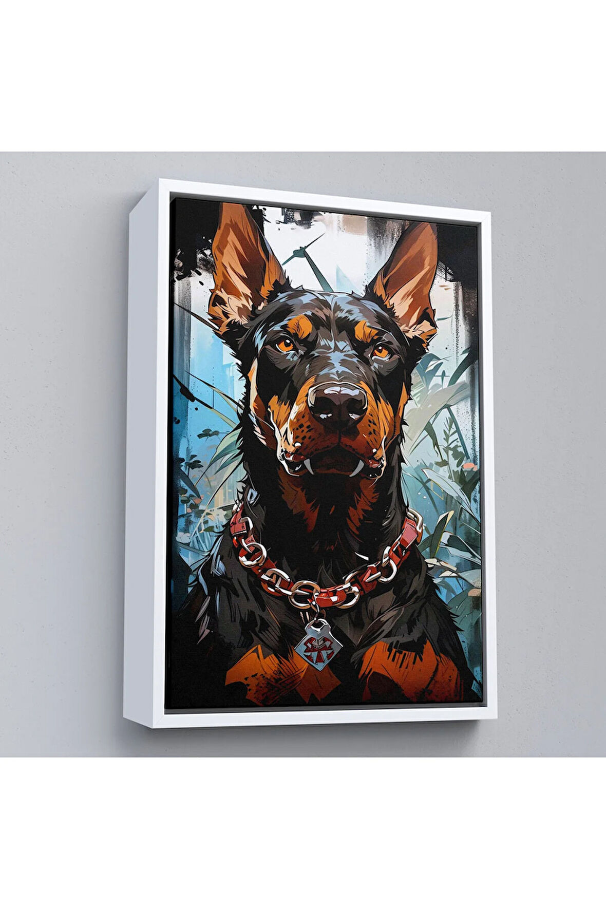 Ahşap Çerçeveli Doberman Tablosu-7828