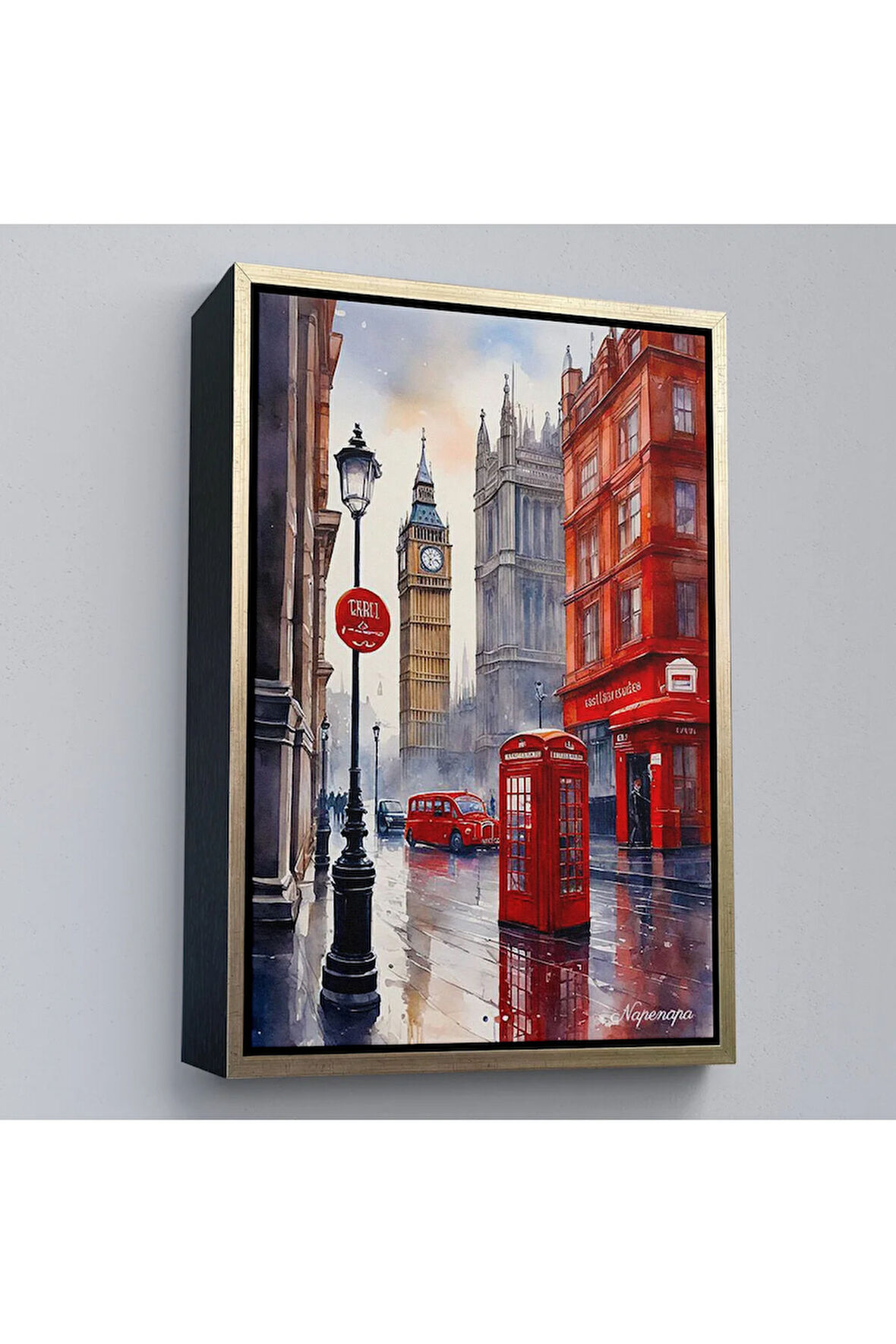 Ahşap Çerçeveli İngiltere Londra Şehir Manzarası-7841