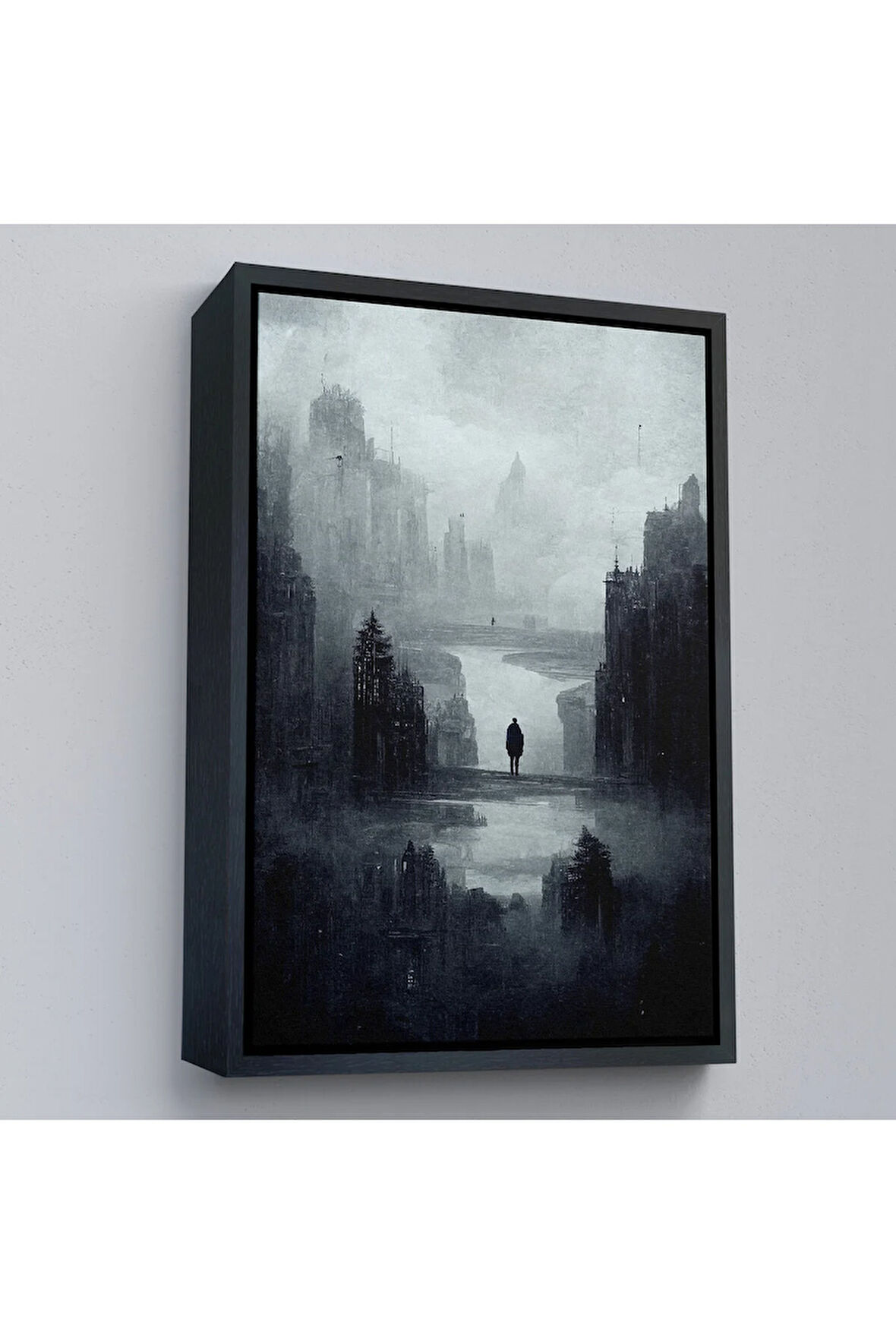 Ahşap Çerçeveli Kasvetli Kıyamet Tablosu-7847