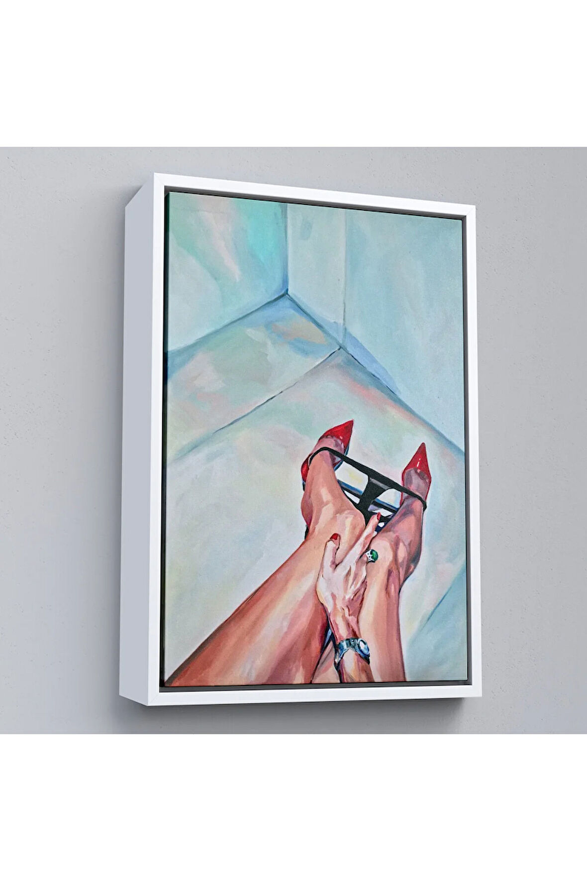 Ahşap Çerçeveli Sasha Robinson - Tuvaletteki Kadın Tablosu-7850