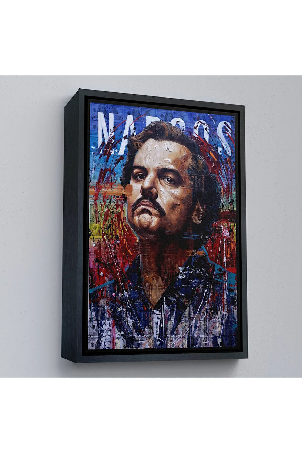 Ahşap Çerçeveli Pablo Escobar Uyuşturucu Baronu Tablosu-7862