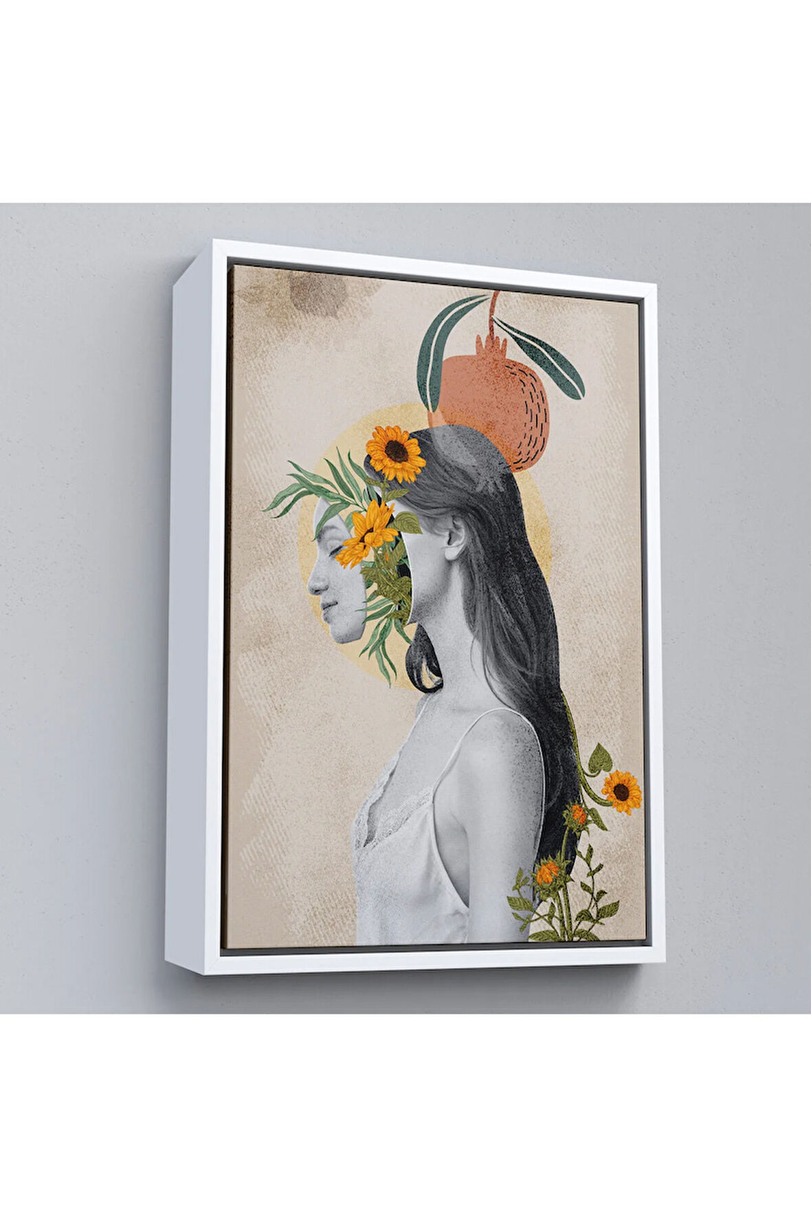 Ahşap Çerçeveli Pop Art Soyut Kadın Tablosu-7873