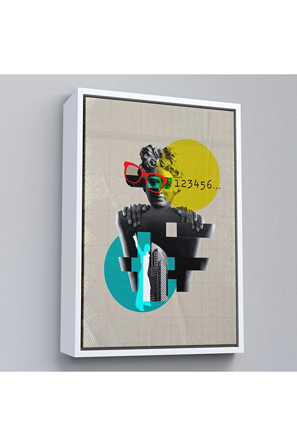 Ahşap Çerçeveli Retro Daireler Tablosu-7878