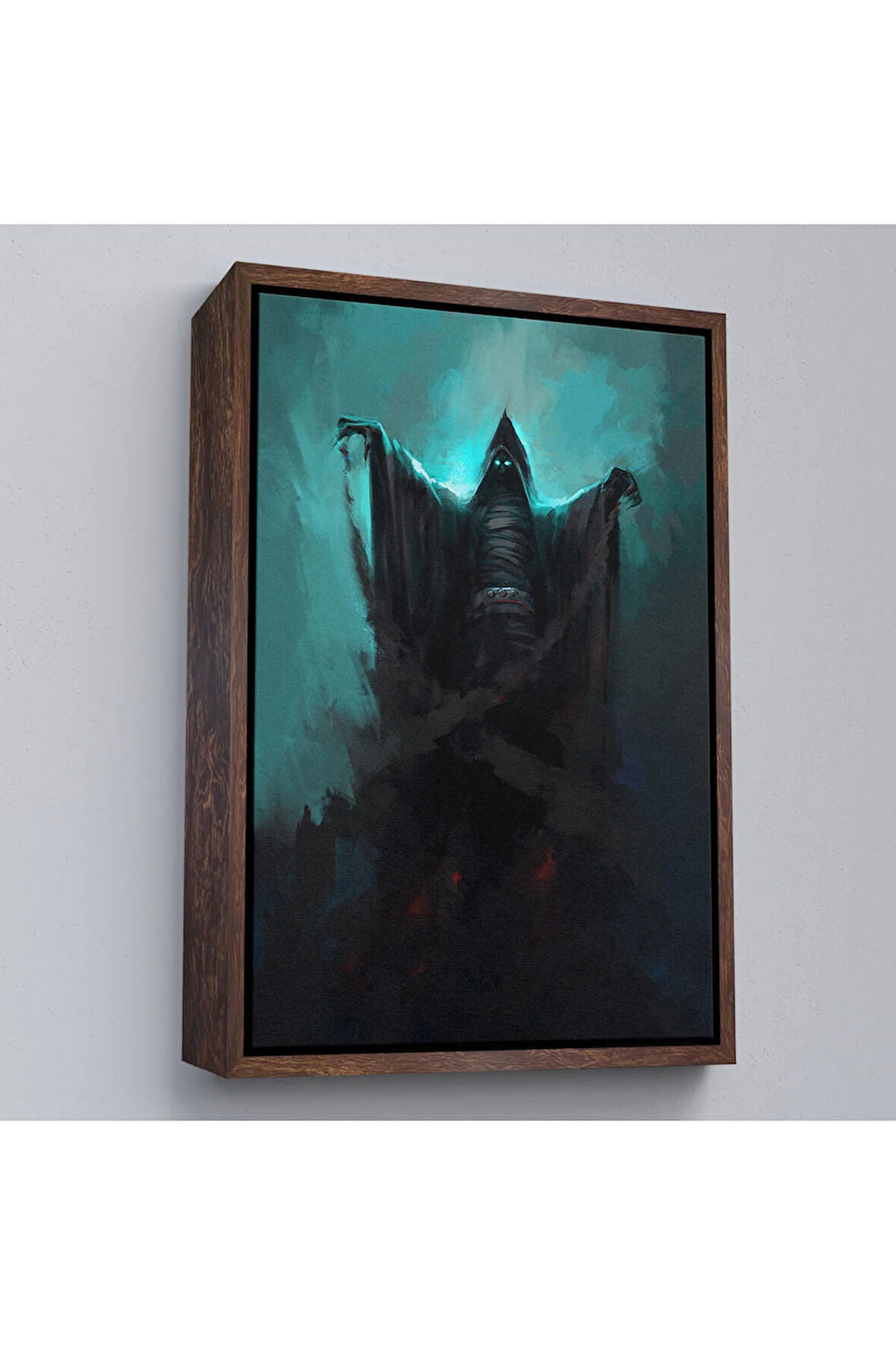 Ahşap Çerçeveli Gizemli Karanlık Ruh Yükseliyor Tablo-7884