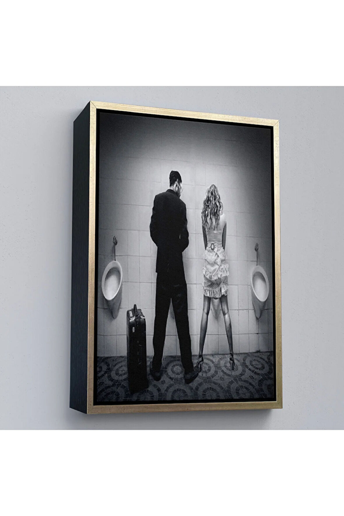 Ahşap Çerçeveli Pisuvara İşeyen Çift Tablosu-7890