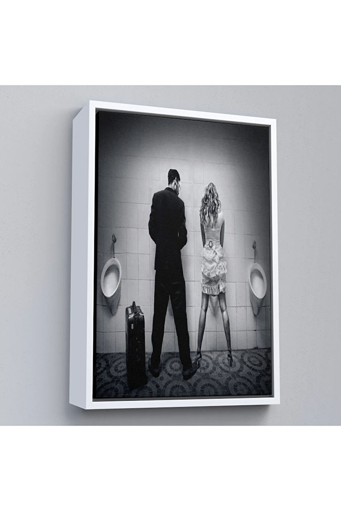 Ahşap Çerçeveli Pisuvara İşeyen Çift Tablosu-7890