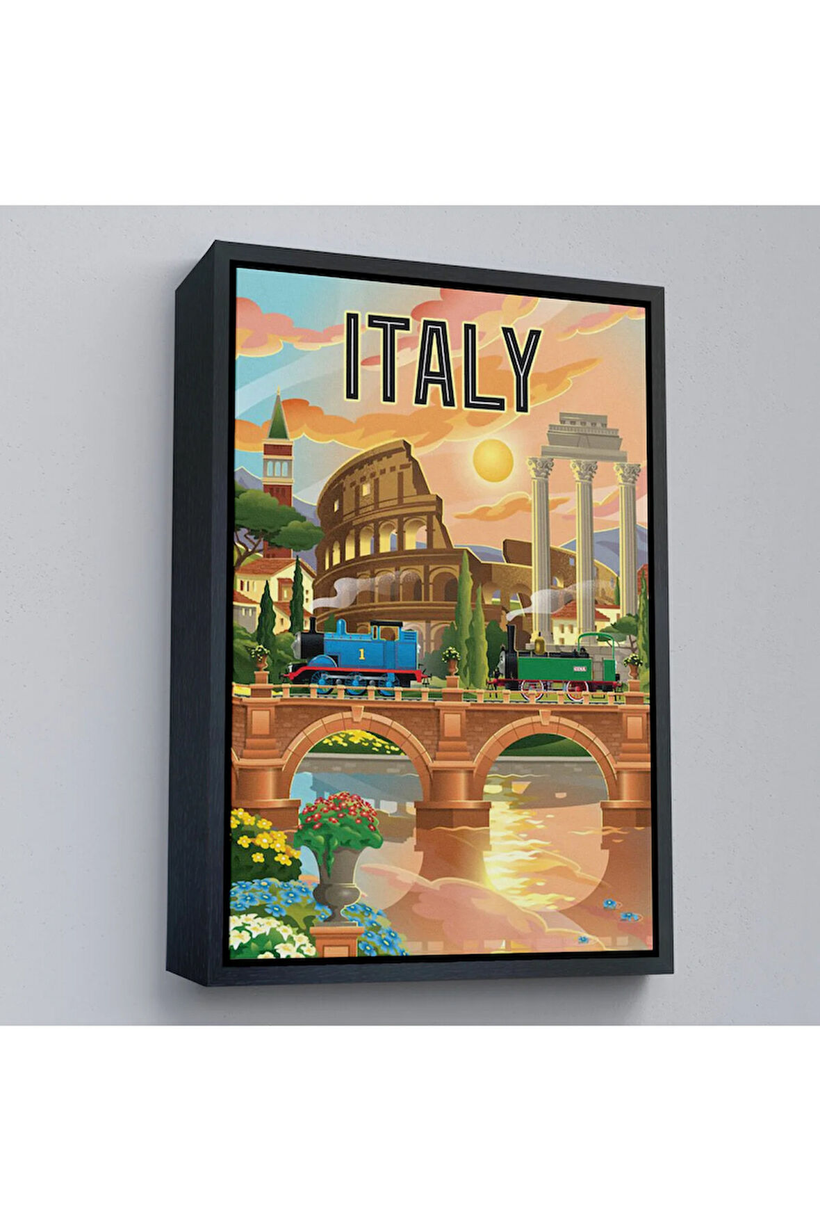 Ahşap Çerçeveli Roma İtalya Kolezyum Tablo-7906