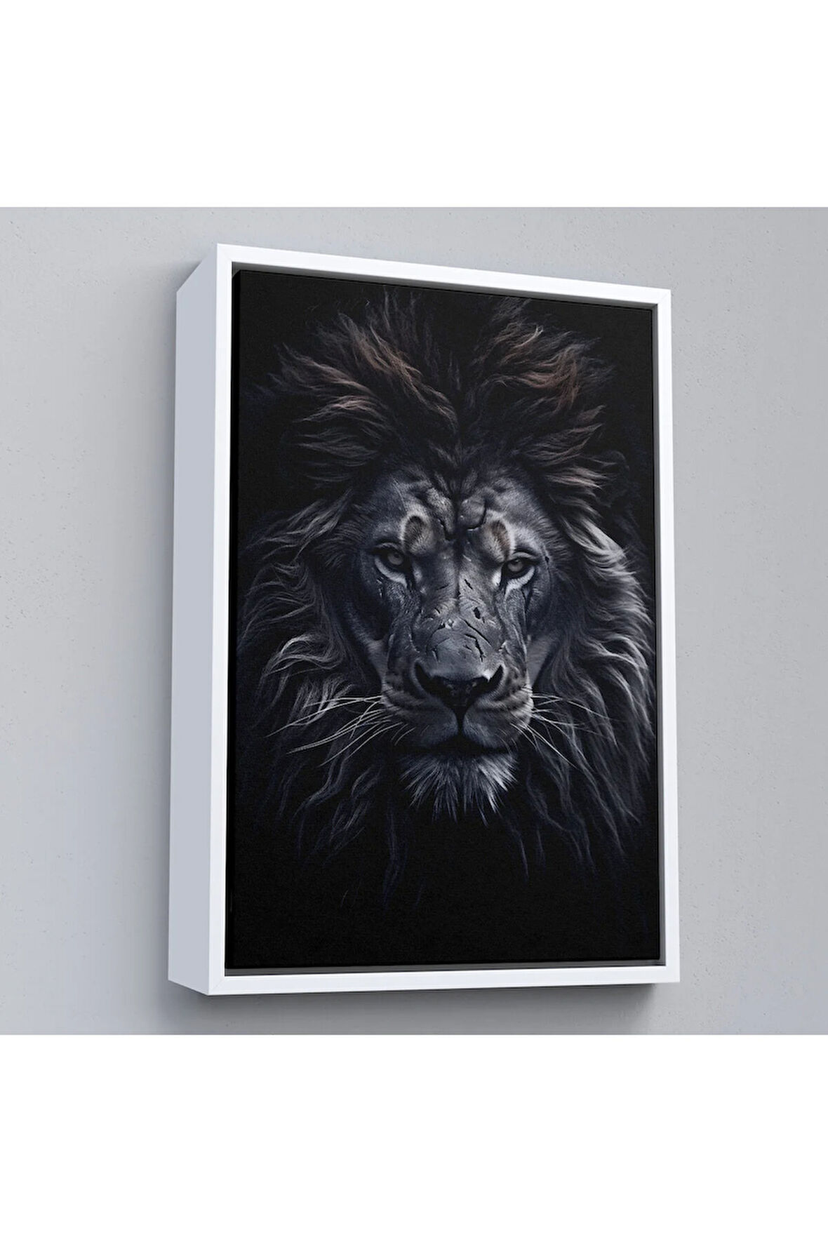 Ahşap Çerçeveli Yaralı Aslan Tablosu-7912