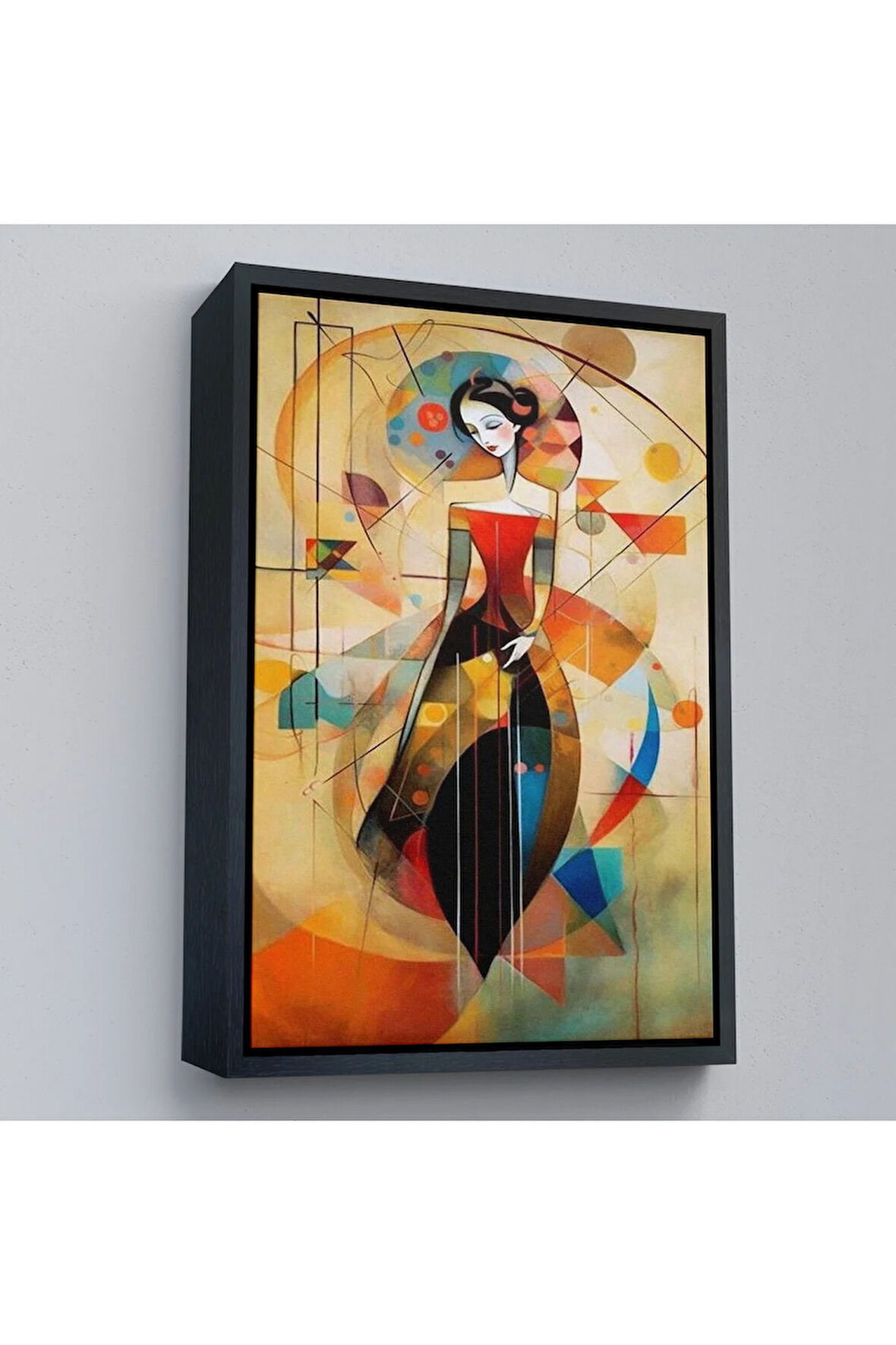 Ahşap Çerçeveli Dekoratif Soyut Kadın Tablosu-7970