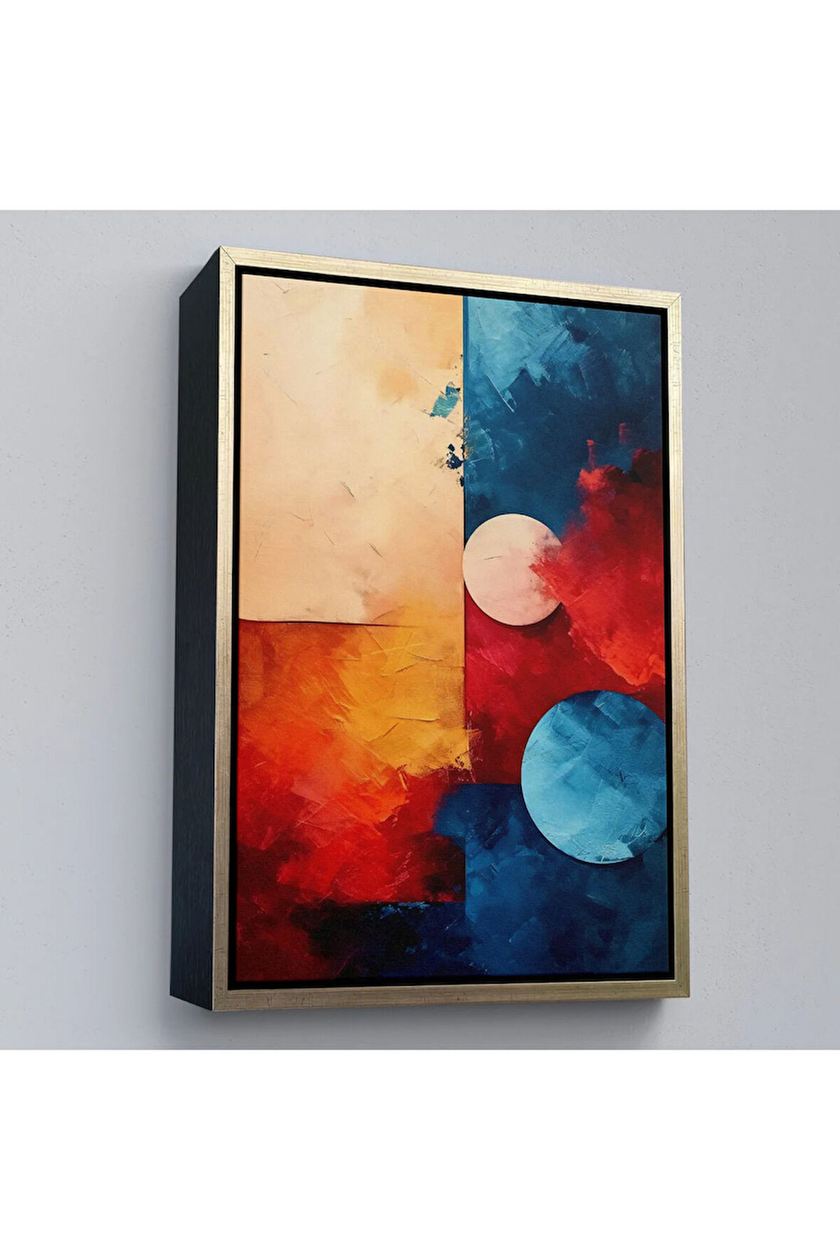 Ahşap Çerçeveli Yağlıboya Görünümlü Soyut Tablo-7980