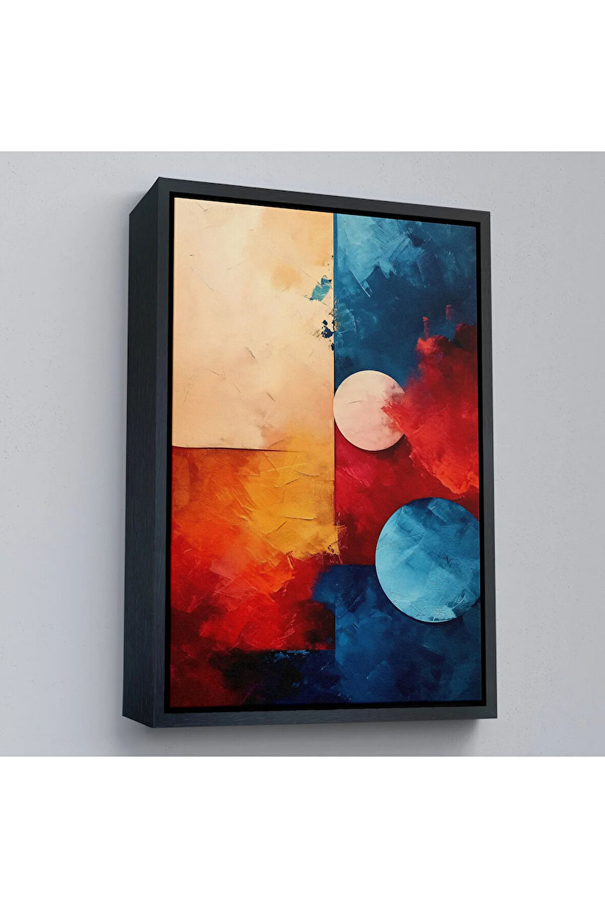 Ahşap Çerçeveli Yağlıboya Görünümlü Soyut Tablo-7980