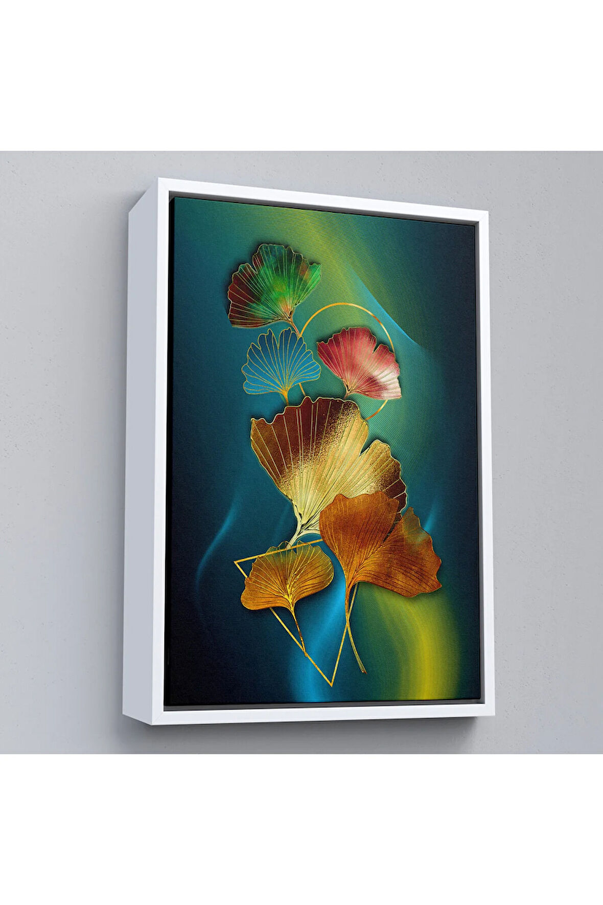 Ahşap Çerçeveli Renkli Altın Detaylı Tablo-7988