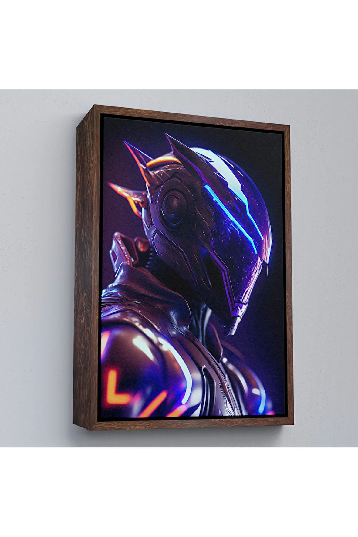 Ahşap Çerçeveli İnsansı Robot Tablosu-8016