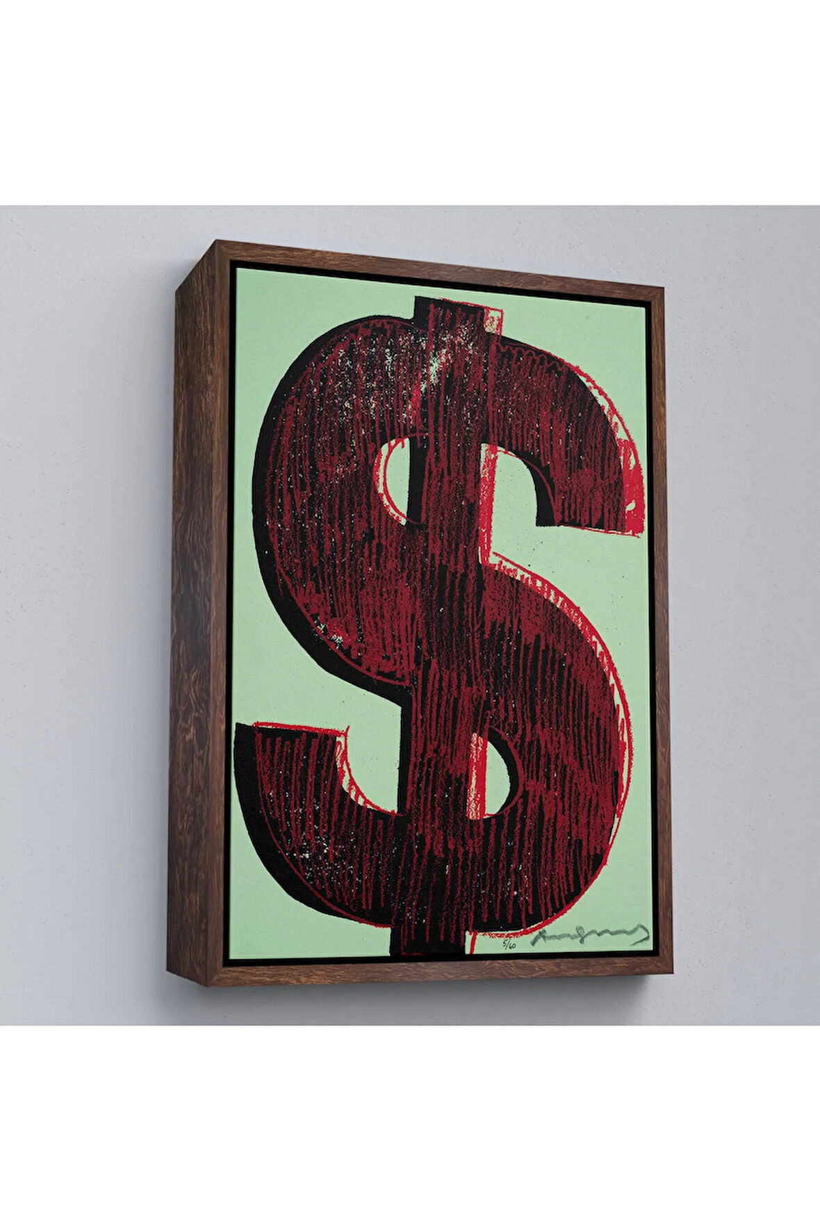 Ahşap Çerçeveli Dolar İşareti Tablo-8031