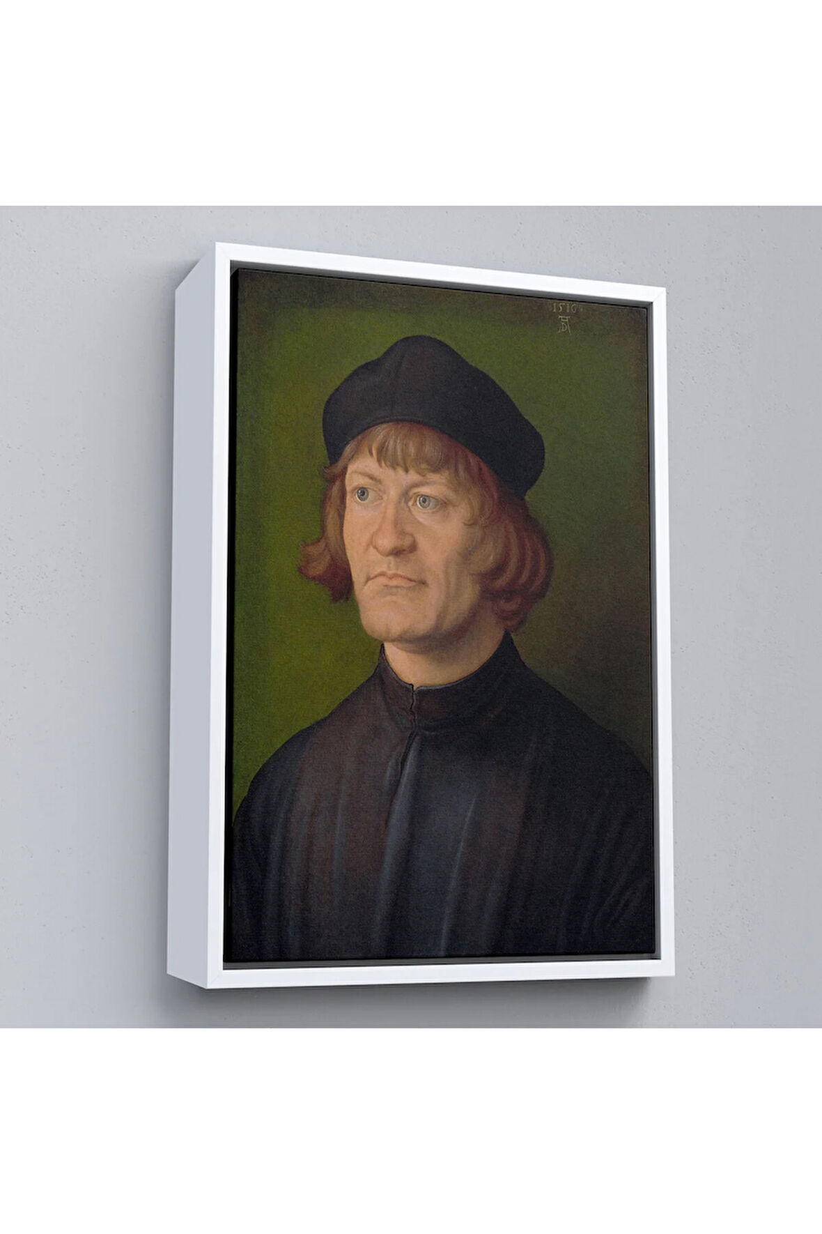 Ahşap Çerçeveli Albrecht Dürer - Bir Din Adamı Portresi Tablo - Bildnis Eines Geistlichen-8081