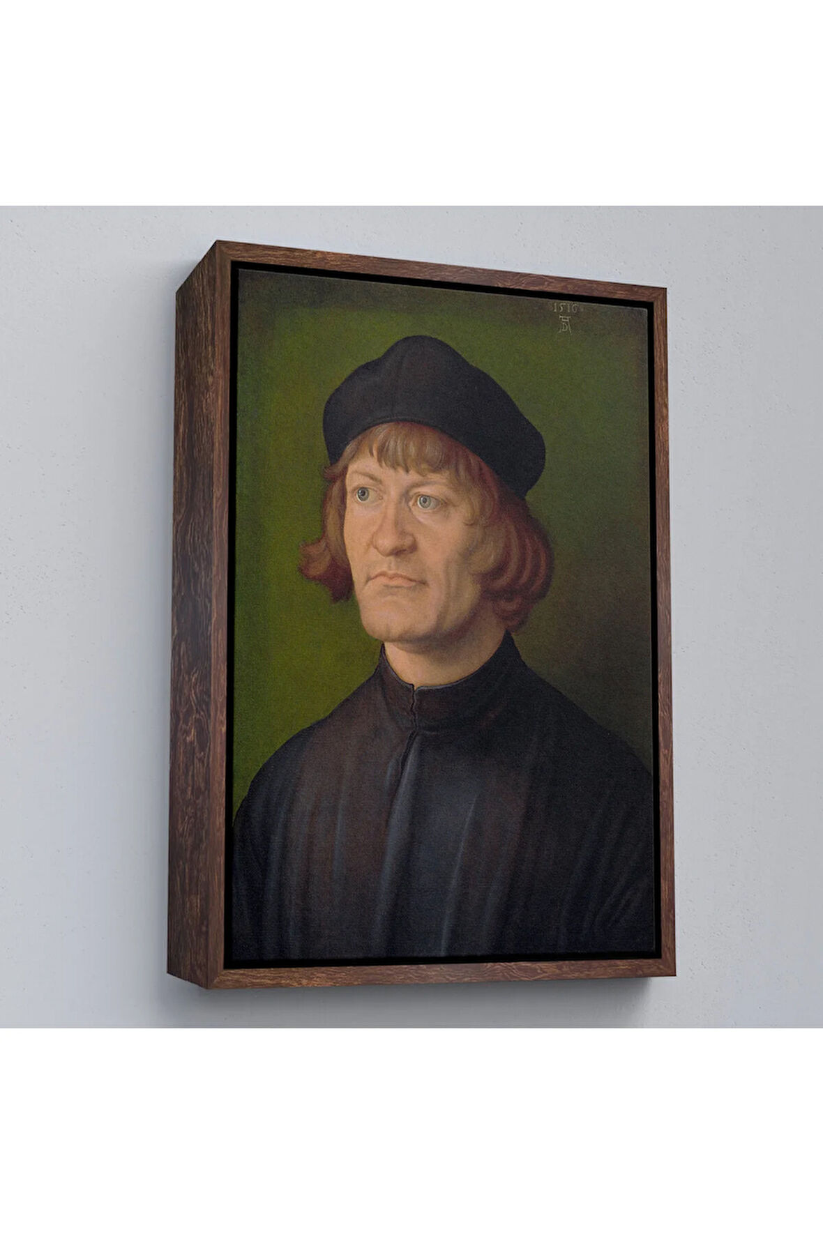 Ahşap Çerçeveli Albrecht Dürer - Bir Din Adamı Portresi Tablo - Bildnis Eines Geistlichen-8081