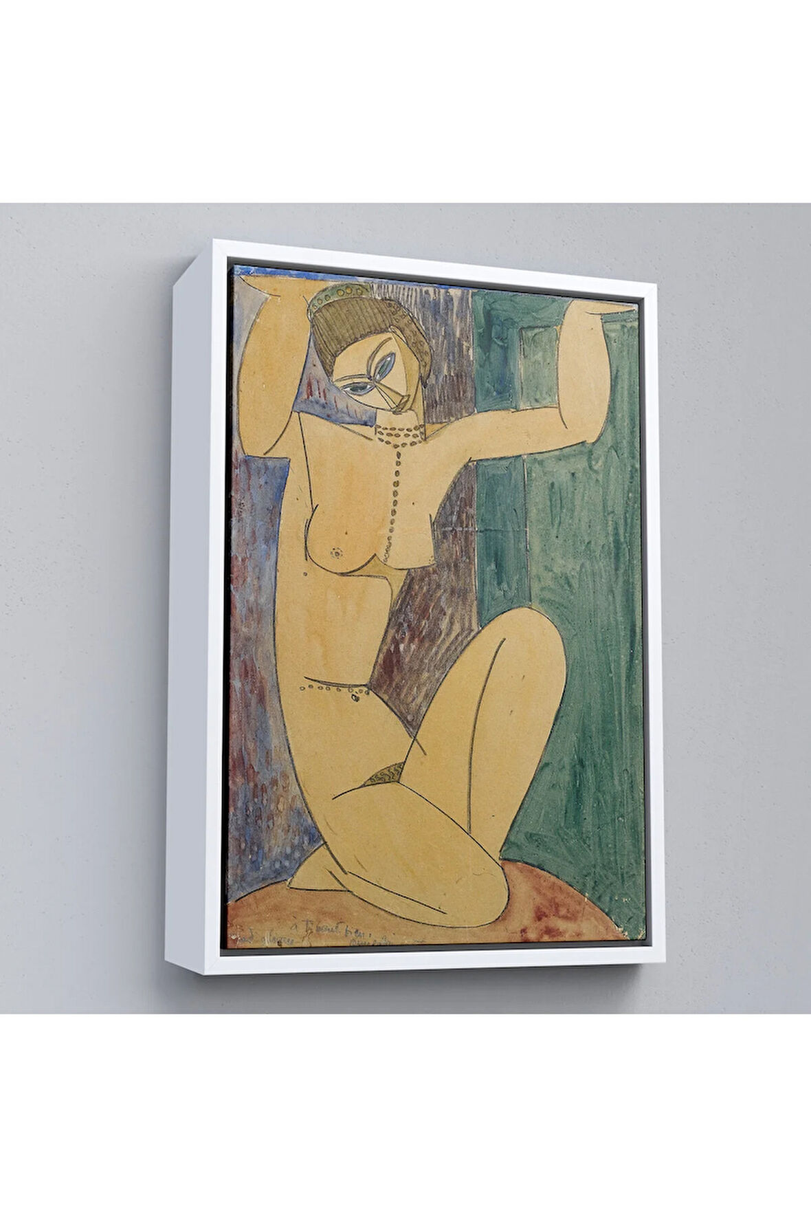 Ahşap Çerçeveli Amedeo Modigliani - Cariatide Tablo-8089