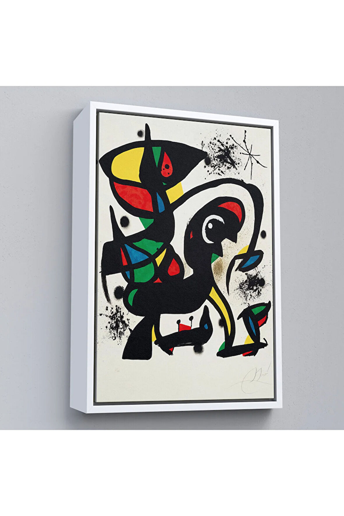 Ahşap Çerçeveli Joan Miro - Acıtmadan Vurun Tablosu-8096