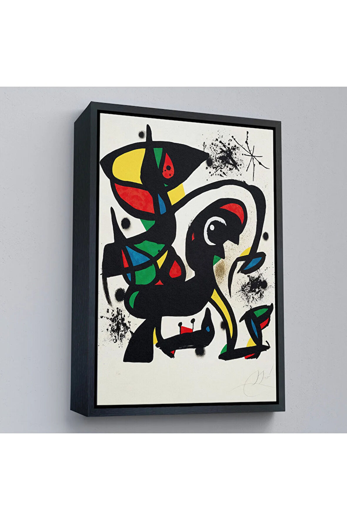 Ahşap Çerçeveli Joan Miro - Acıtmadan Vurun Tablosu-8096
