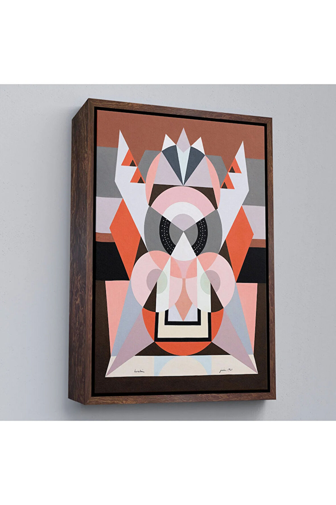 Ahşap Çerçeveli Auguste Herbin - Simetrik Bileşim Tablosu-8101