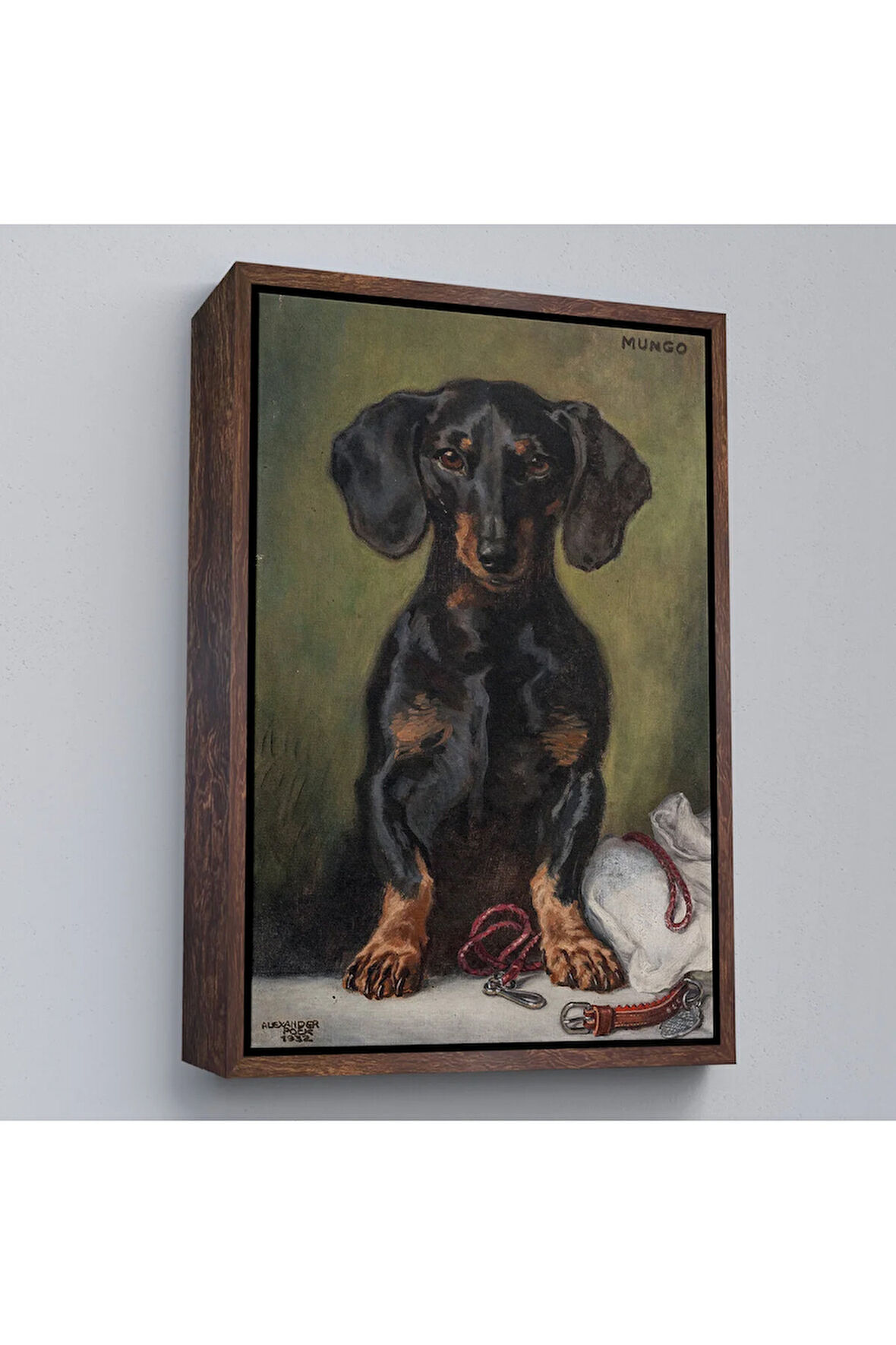 Ahşap Çerçeveli Alexander Pock - Sevgili, Tatlı, Zeki, Neşeli, Sadık Mungerl Tablosu-8107