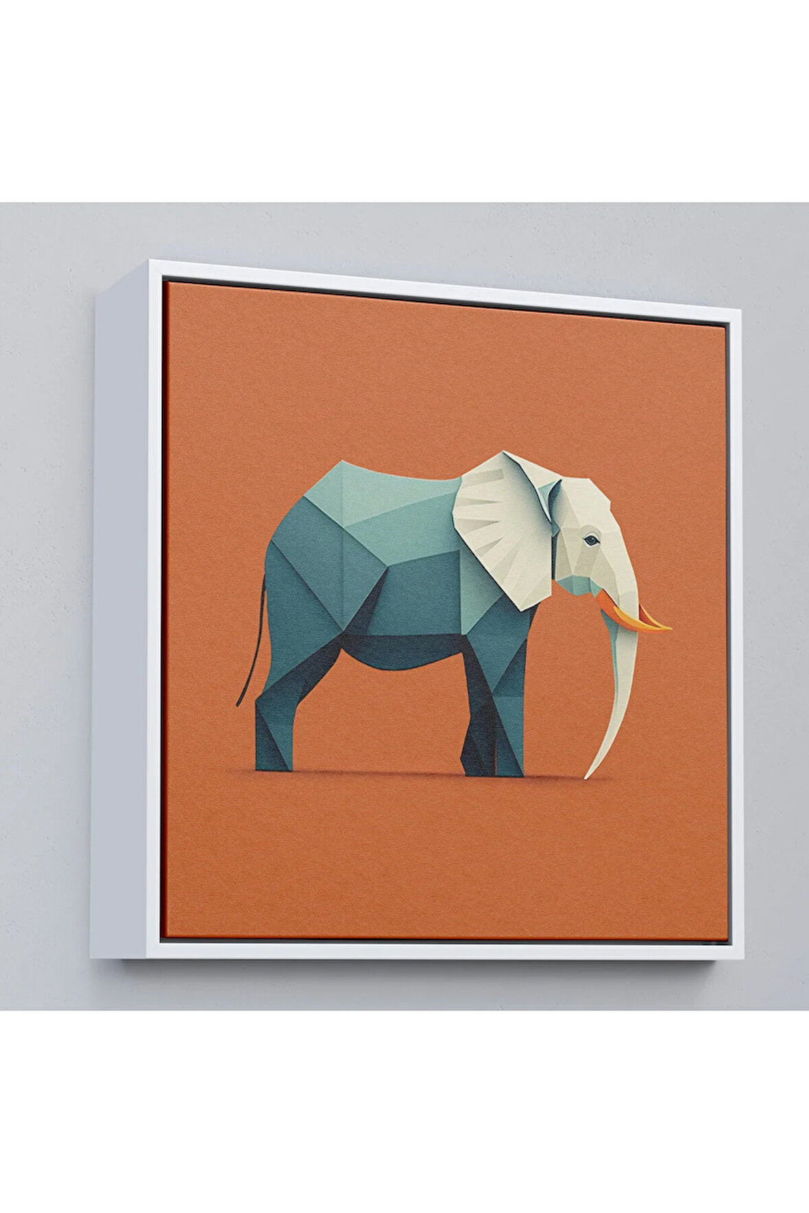 Ahşap Çerçeveli Yapay Zeka Fil Tablosu-8311