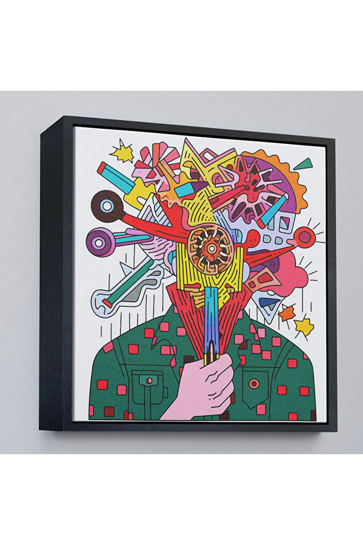 Ahşap Çerçeveli Mekanik Adam Tablosu-8320