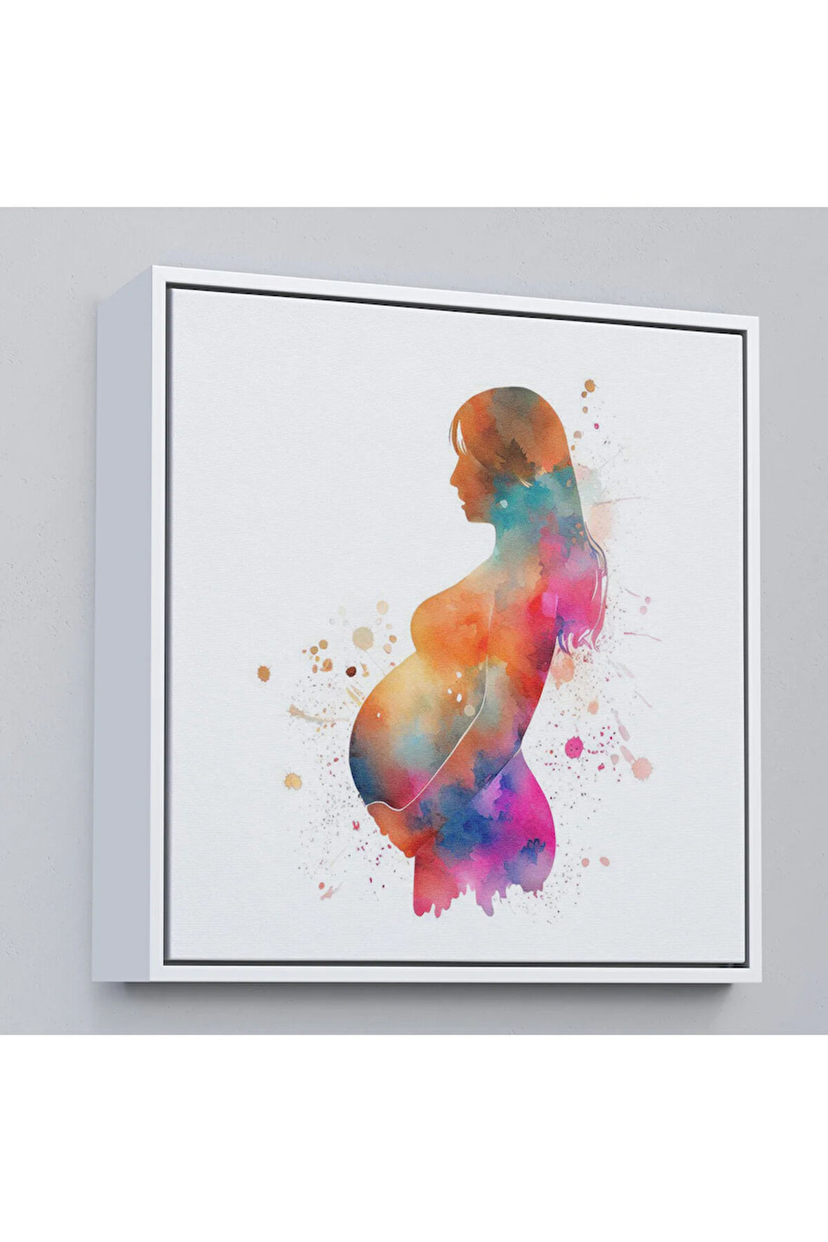 Ahşap Çerçeveli Hamile Kadın Tablosu - Kadın Doğum Hastane Doktor Hediyesi-8321