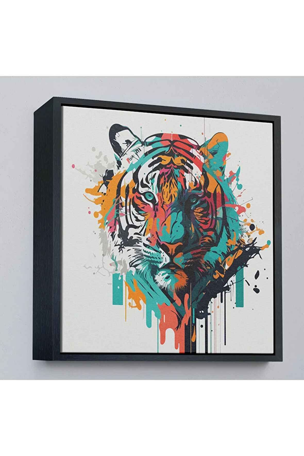 Ahşap Çerçeveli Renkli Kaplan Tablosu-8330