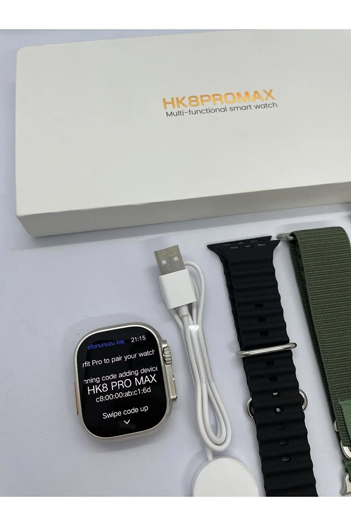 Ultra Hk8 Pro Max Gümüş Akıllı Saat