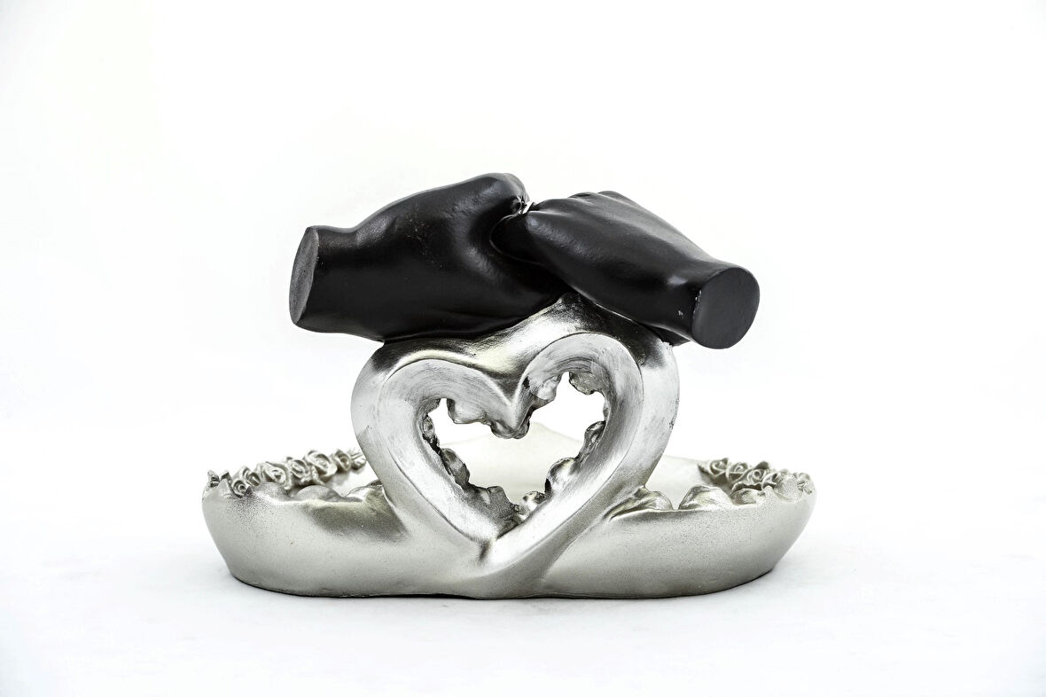 Özel Tasarım Kalpli Polyester Sunum Tepsisi