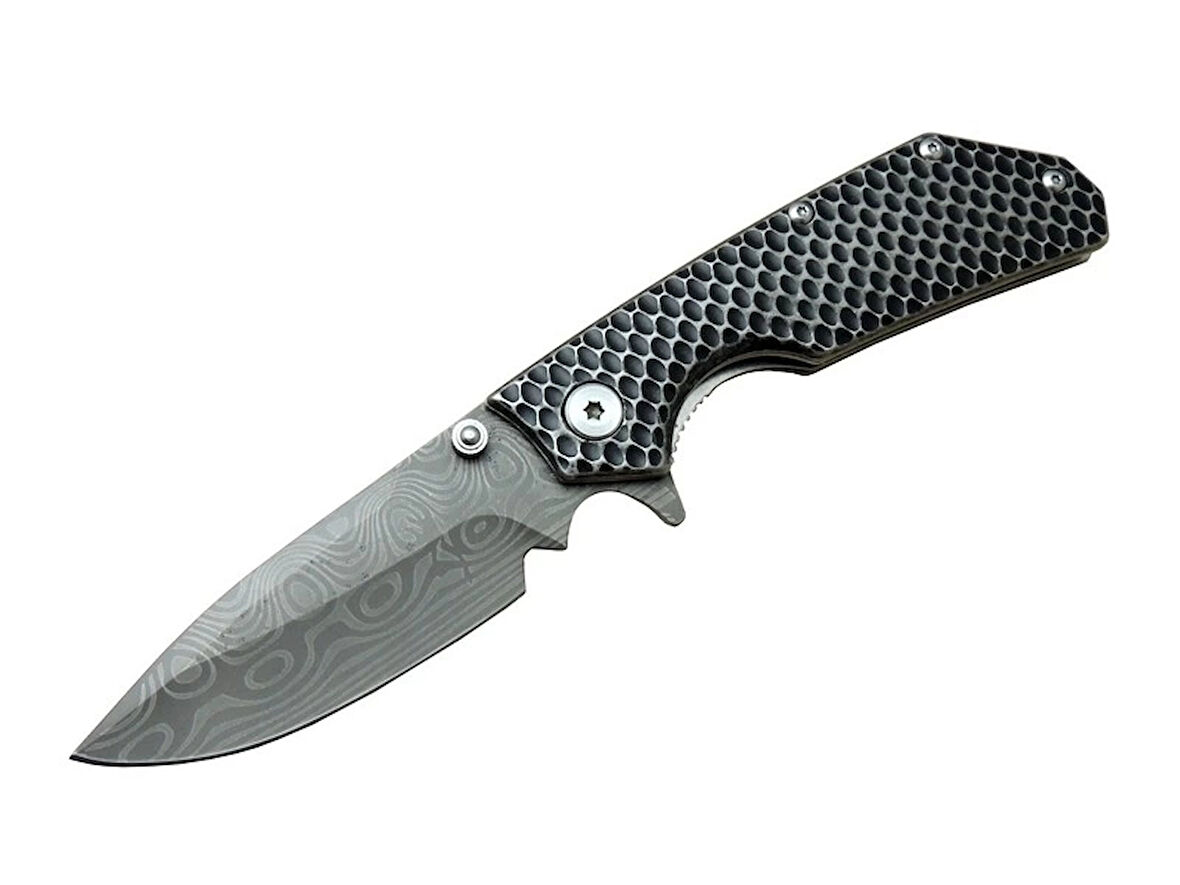 Damascus DMS 2 16 Gri Kamp Çakı 21cm- Yarı Otomatik, Metal Sap