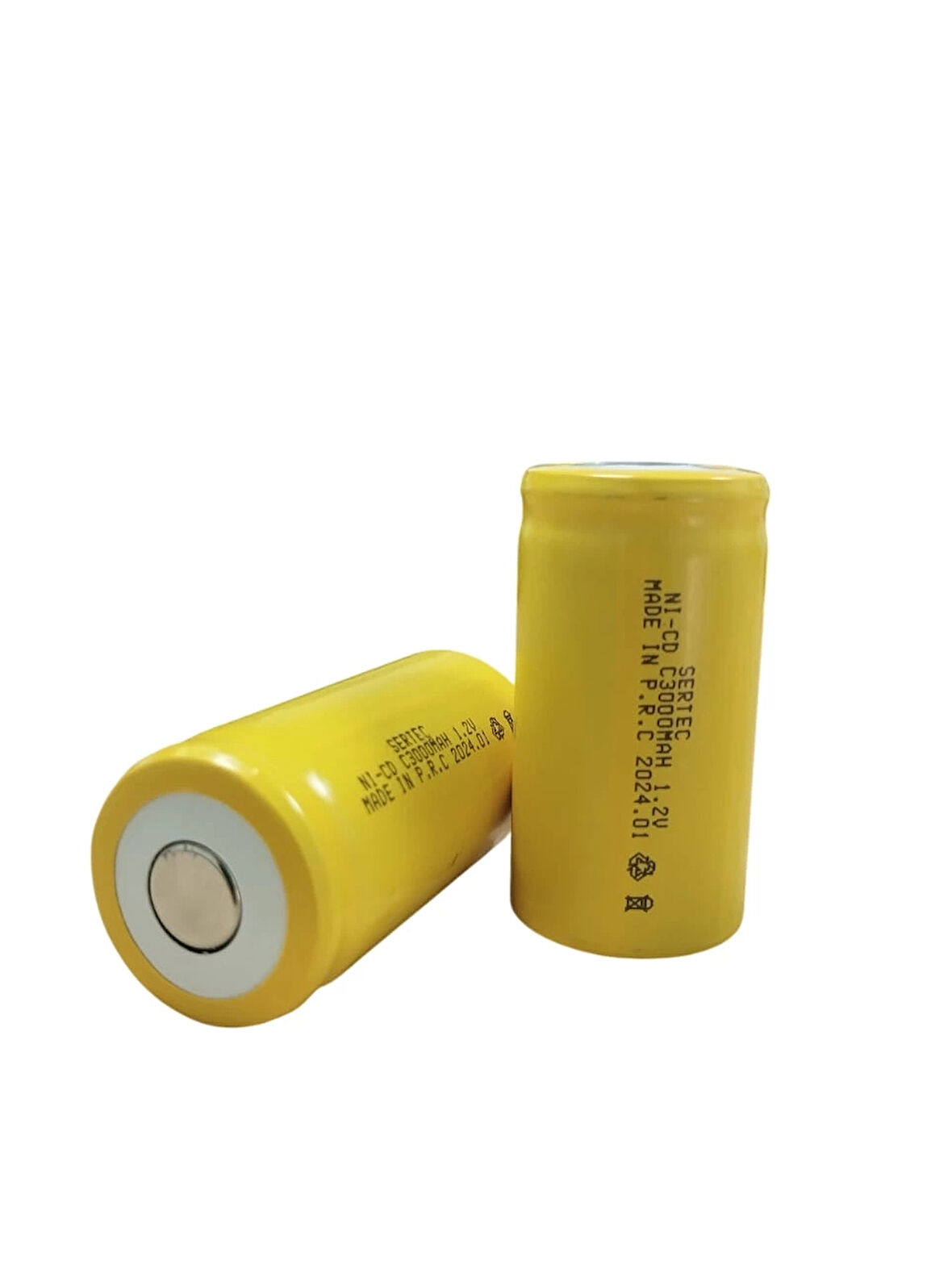 1.2V 3000 Mah - C Orta Boy - Ni-CD Şarjlı Pil - (Başsız / Flat Head)