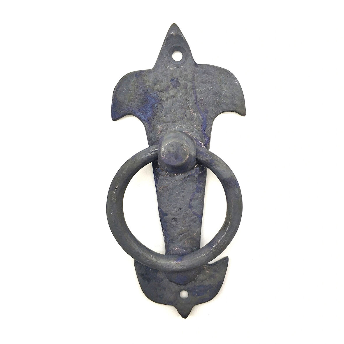 Antika Tarz Dekoratif Pirinç Lale Kapı Halkası - 165x70mm, Oksit