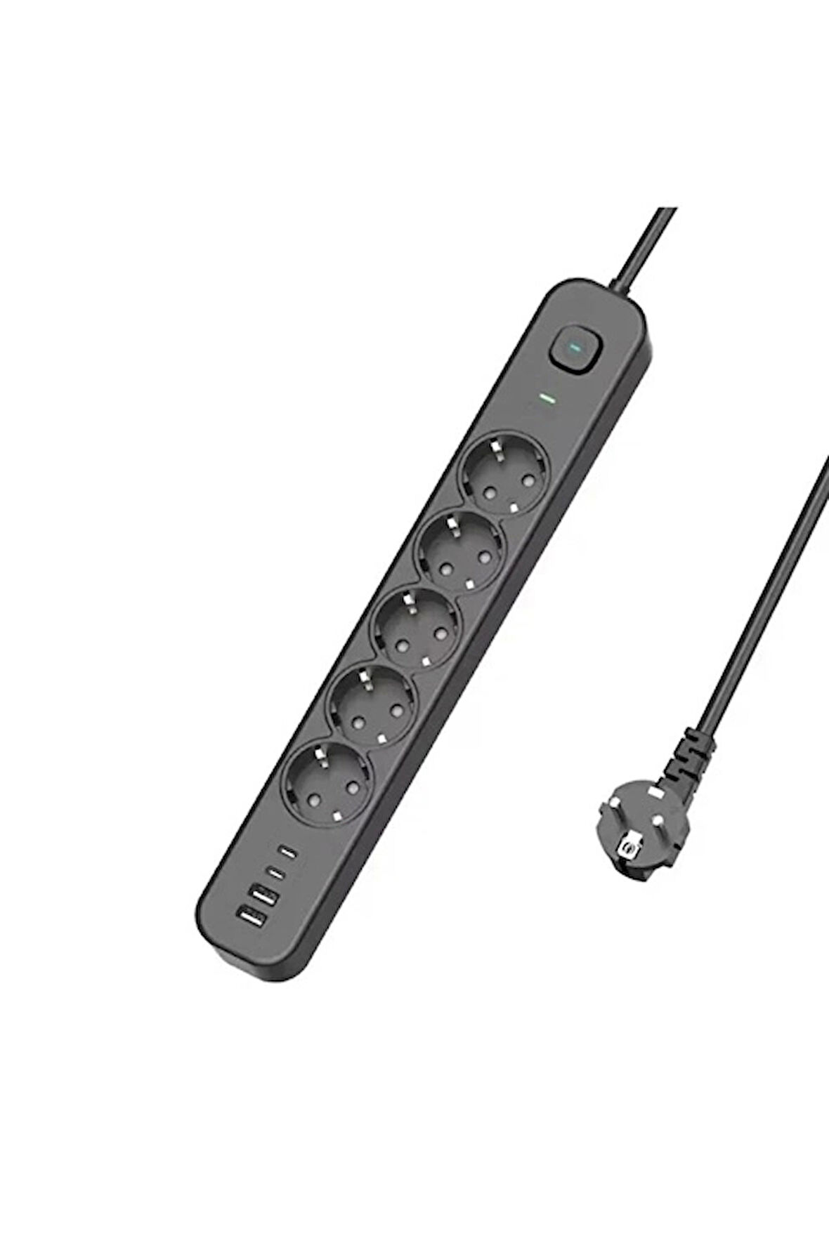 5 Prizli Akım Korumalı Uzatma Kablosu | 2xusb-a + 2xusb-c | 3680w - 2m Kablo