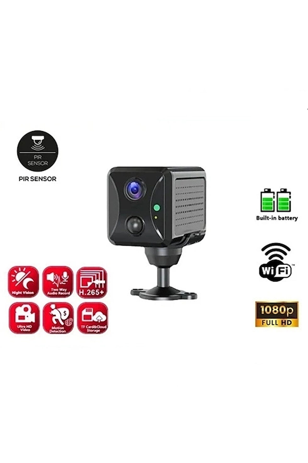 Mini Pır Sensörlü Algılamalı Sesli Konuşmalı 1080p Hd Wifi Kamera