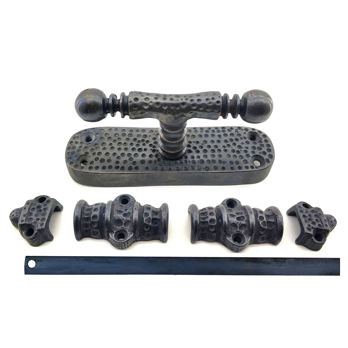 Antika Tarz Dekoratif Pirinç Üstten İspanyolet - 133x40 Mm, Oksit